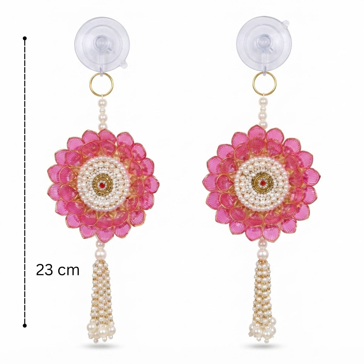 Decorative Lotus Flower Wall Hanging for Home Decor, 23 cm Traditional Toran for Main Entrance Door, Living Room, Pooja Mandir, and Festive Decoration (Set of 2)