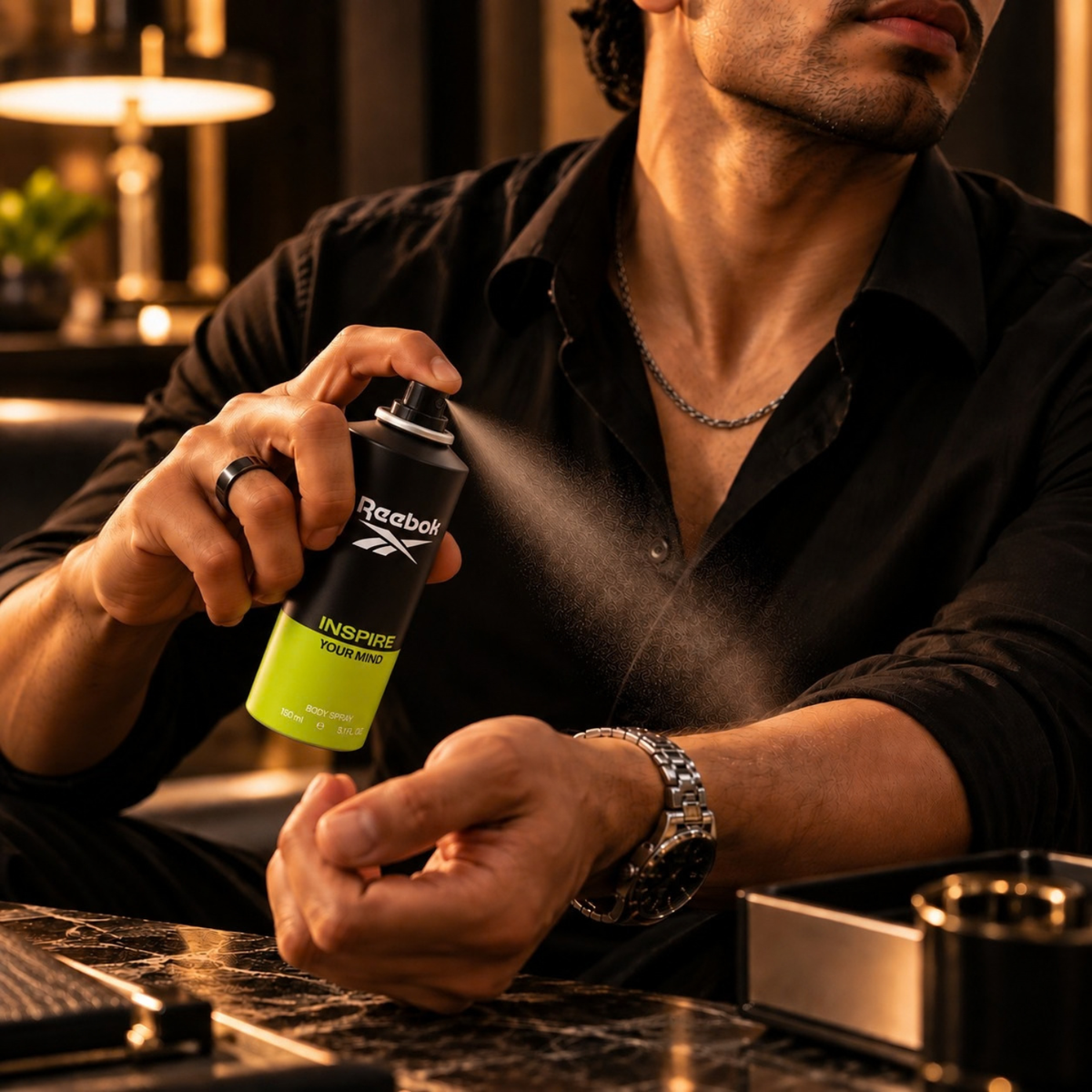 Reebok Inspire Your Mind Deodorant Body Spray for Men (150 ml / 5.1 Fl. Oz.) – Long-Lasting Refreshing Fragrance | Daily & Gym Wear Body Spray