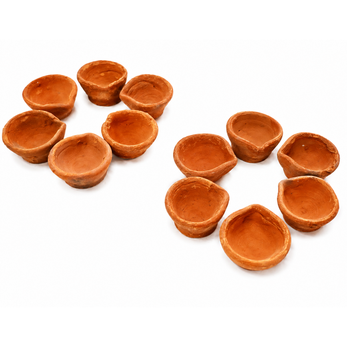 Handmade Natural Clay Diyas (Pack of 12) – 5.5 cm Eco-Friendly Terracotta Oil Lamps for Diwali, Pooja & Home Decor