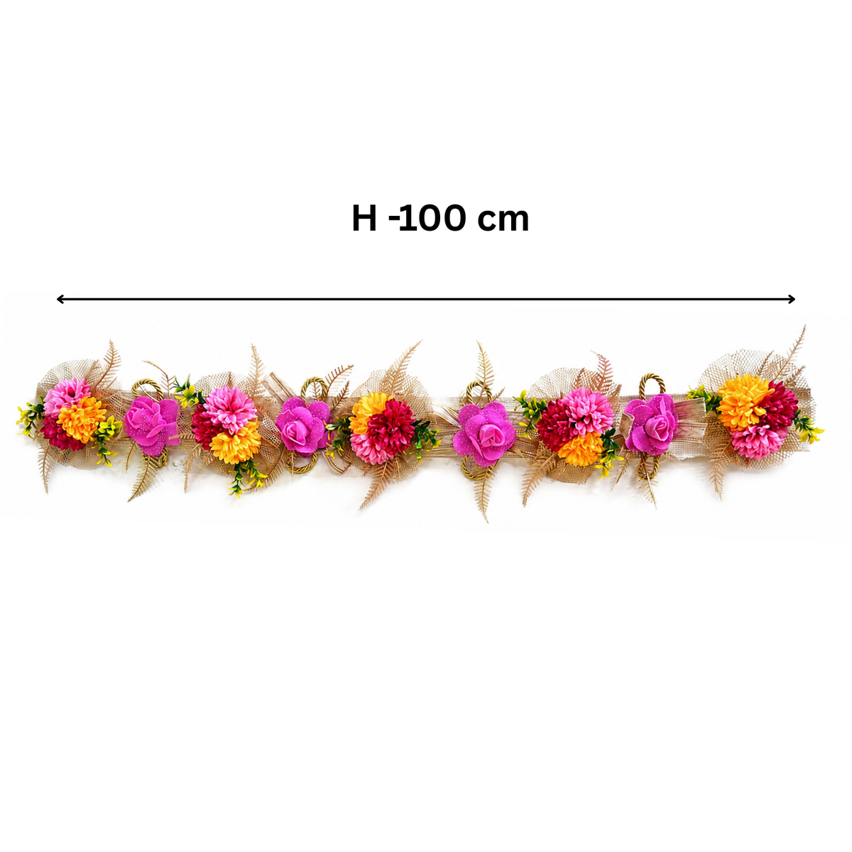 Ethnic Bandhanwar Door Hanging – 100 cm Reusable Floral Toran, Handcrafted Decorative Valance for Festive Decoration, Housewarming, & Main Entrance