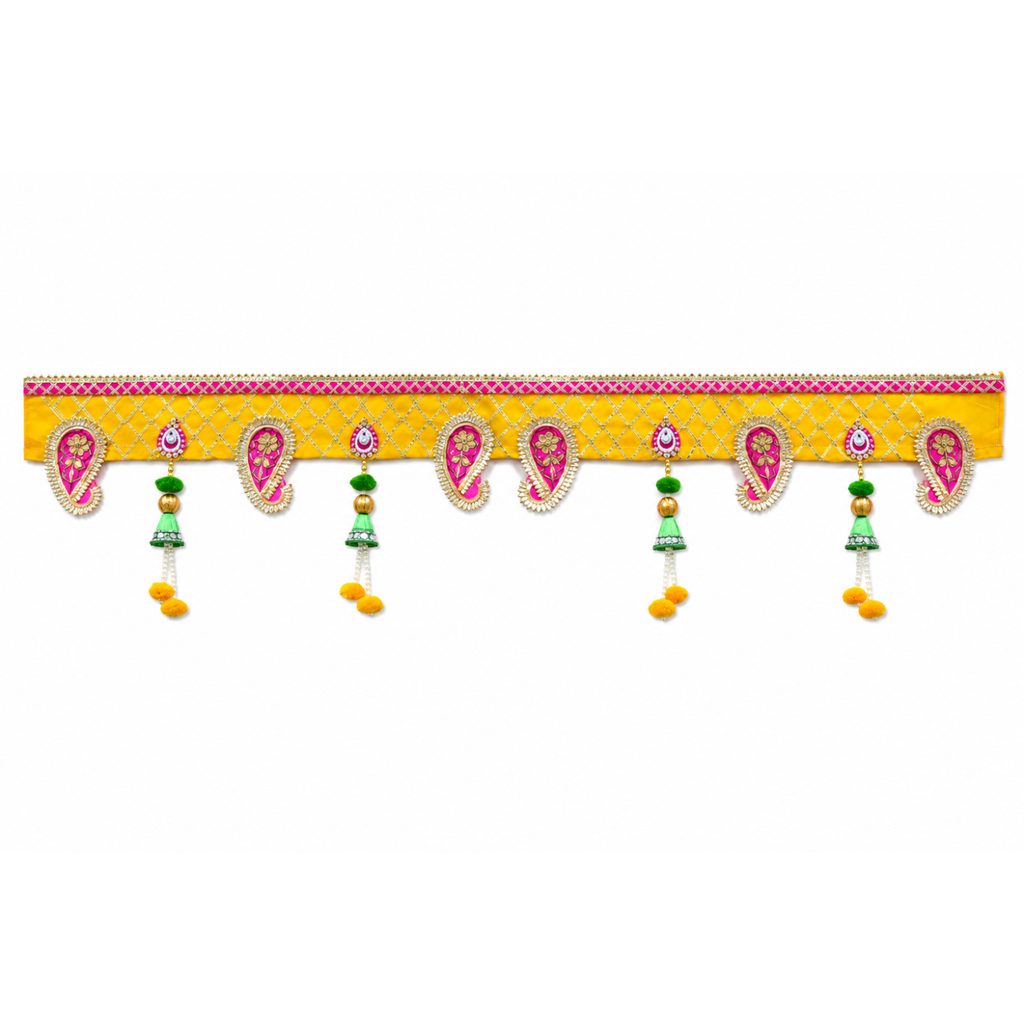 Ethnic Bandhanwar Door Hanging – 107 cm Reusable Traditional Toran with Paisley Design & Decorative Tassels & Home Decoration
