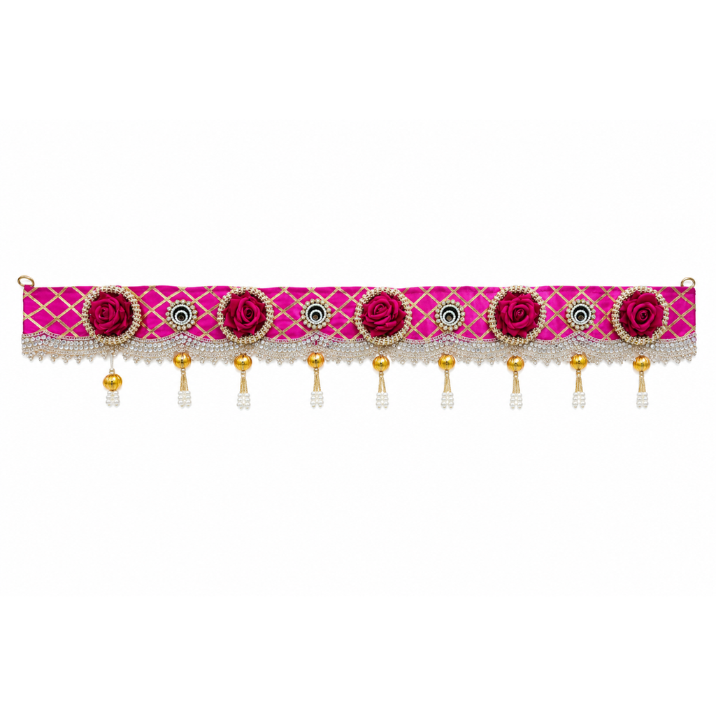 Door Toran Bandhanwar, Pink, 100 cm, Rose & Pearl