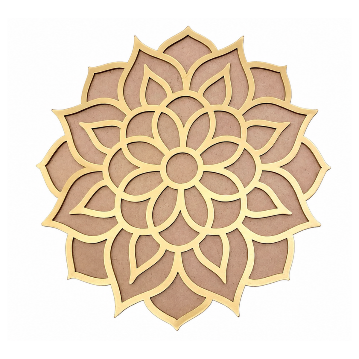 Lotus Rangoli Stencil – 30 cm Round MDF Wooden Cutout Template for Floor Decor, Painting & DIY Craft | Intricate Mandala Art Blank for Diwali, Pooja & Festive Home Decoration