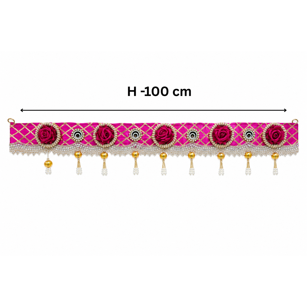 Door Toran Bandhanwar, Pink, 100 cm, Rose & Pearl