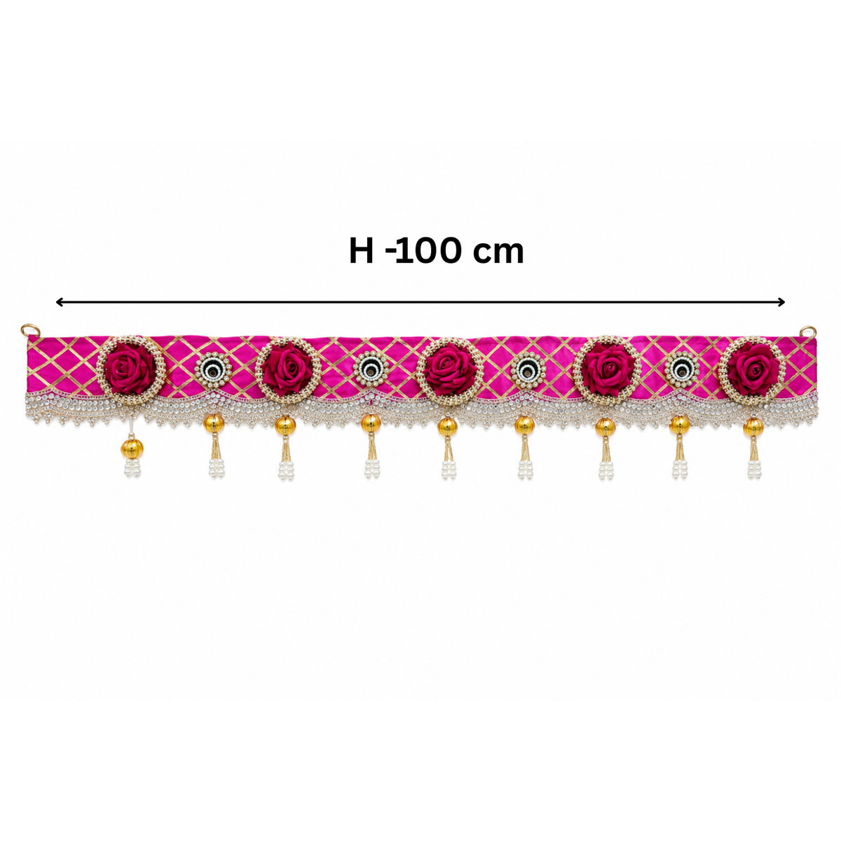 Door Toran Bandhanwar, Pink, 100 cm, Rose & Pearl
