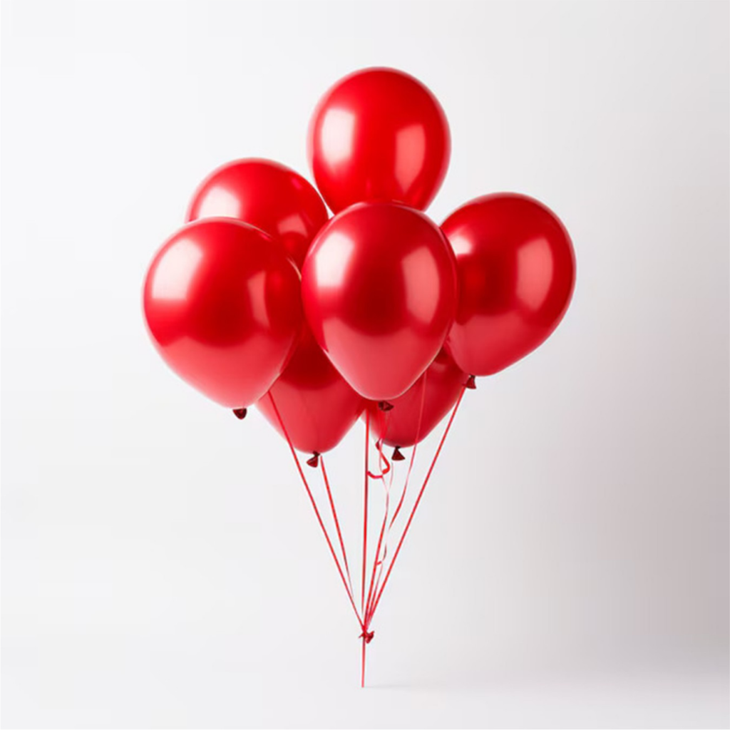 Premium Party Balloons Red 50 Pcs - Metallic Finish Latex Balloons for Birthdays 1
