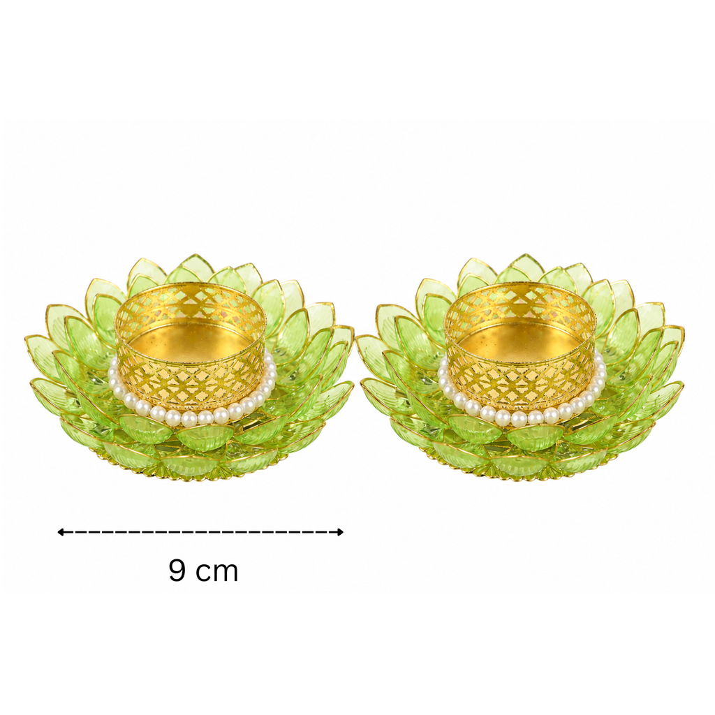 Green Lotus T-light Holder 4