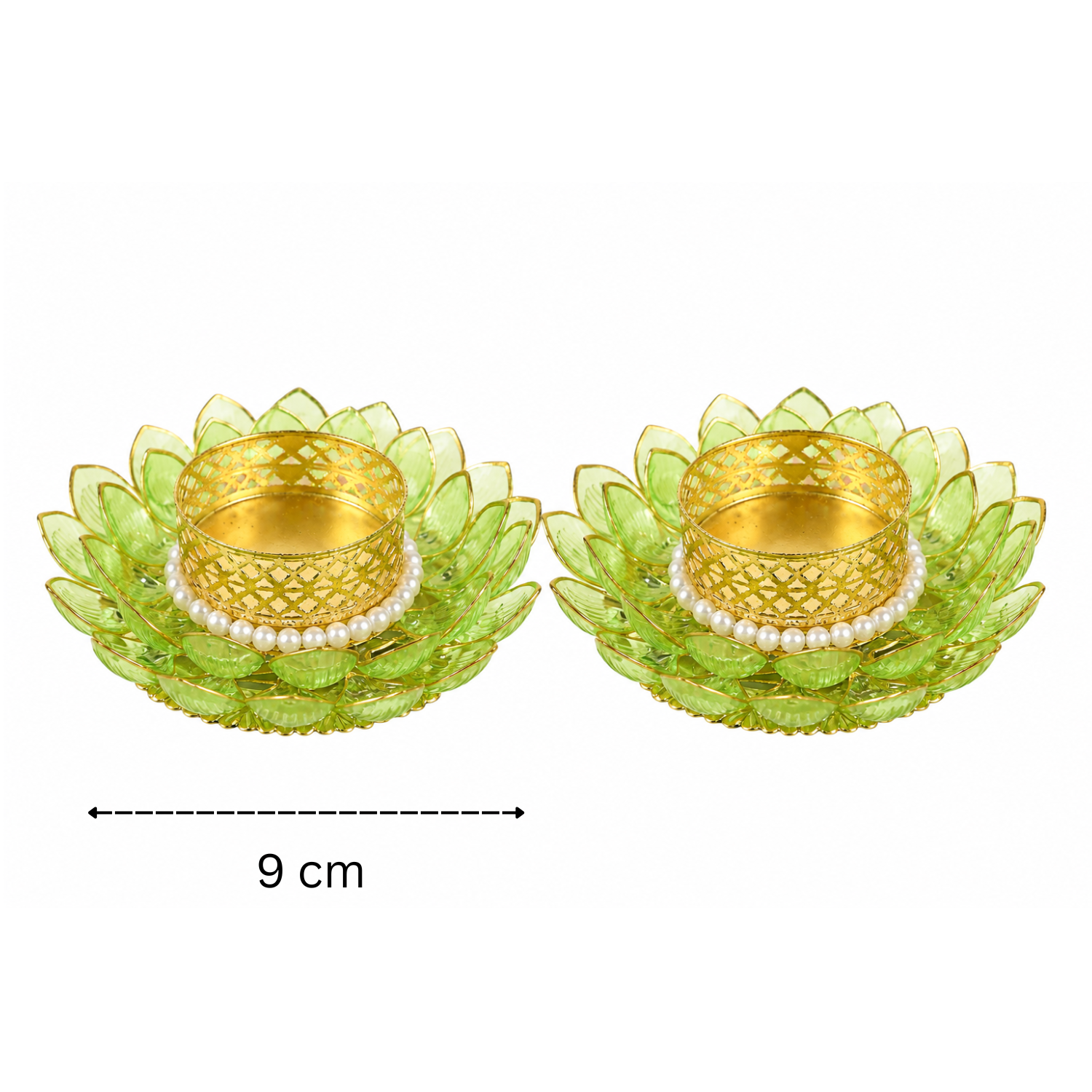 Green Lotus T-light Holder 4