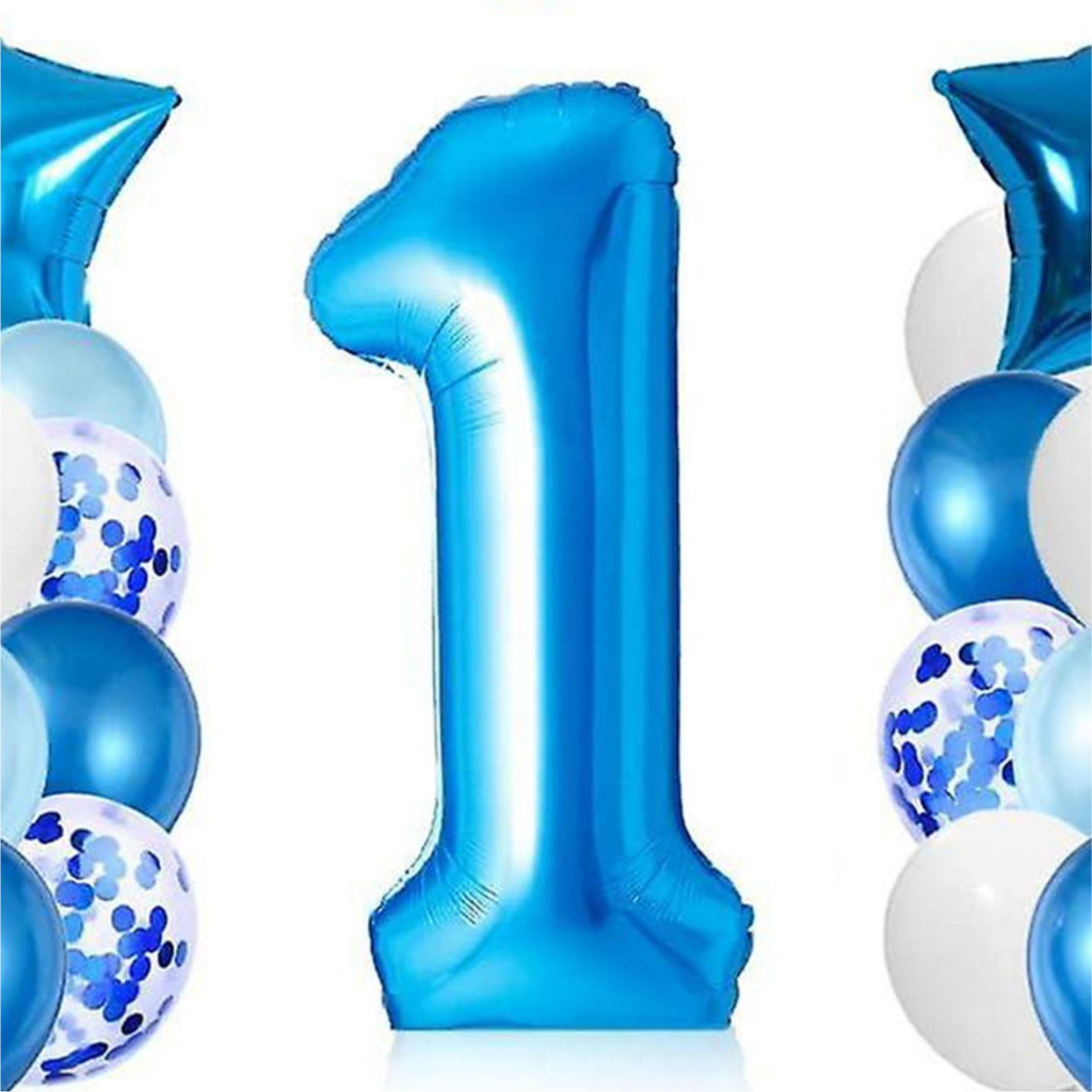 Blue Twinkle Twinkle Little Star 1st Birthday Boy Decor Kit Pack of 9