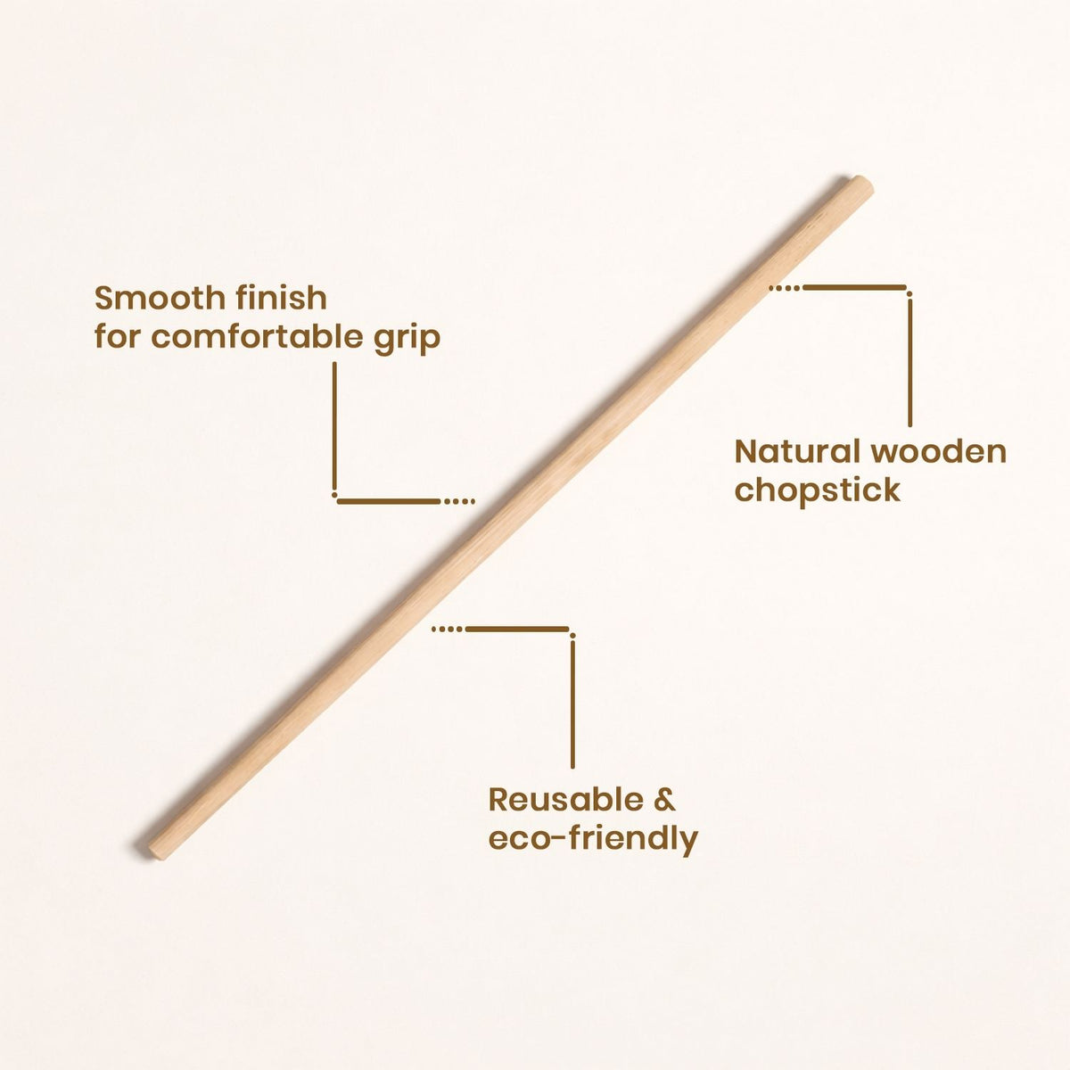 Natural Wooden Chopsticks - Reusable & Eco-Friendly Kitchen Utensils for Sushi, Ramen, and Noodles - Smooth Finish, Comfortable Grip (Pack of 5 Pairs, 24 cm)