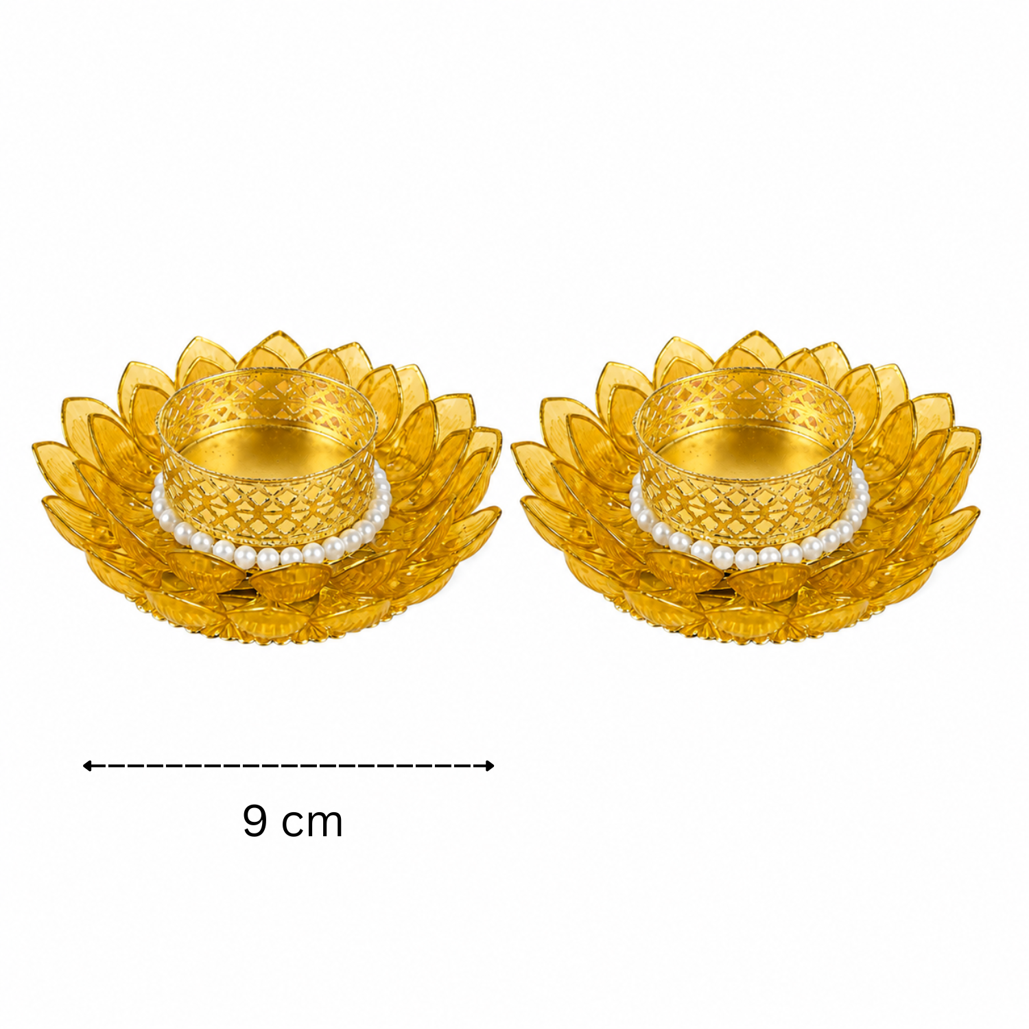 Yellow Lotus T-light Holder 4