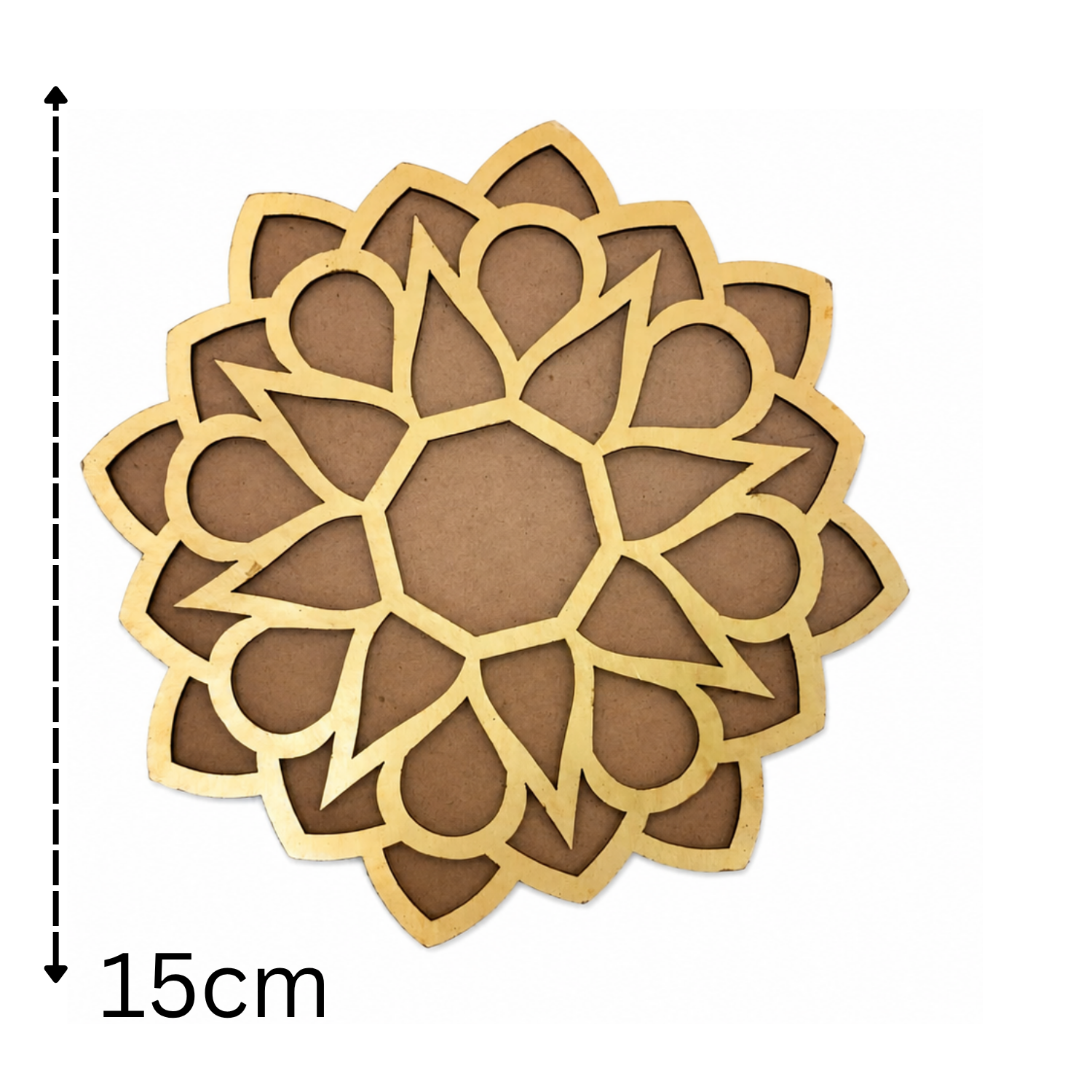 Decorative Mandalas MDF Wood Cutout – 15 cm Laser Cut Round Floral Stencil for Painting & DIY Crafts | Reusable Art Blank for Home Decor, Festive Rangoli & Gifting