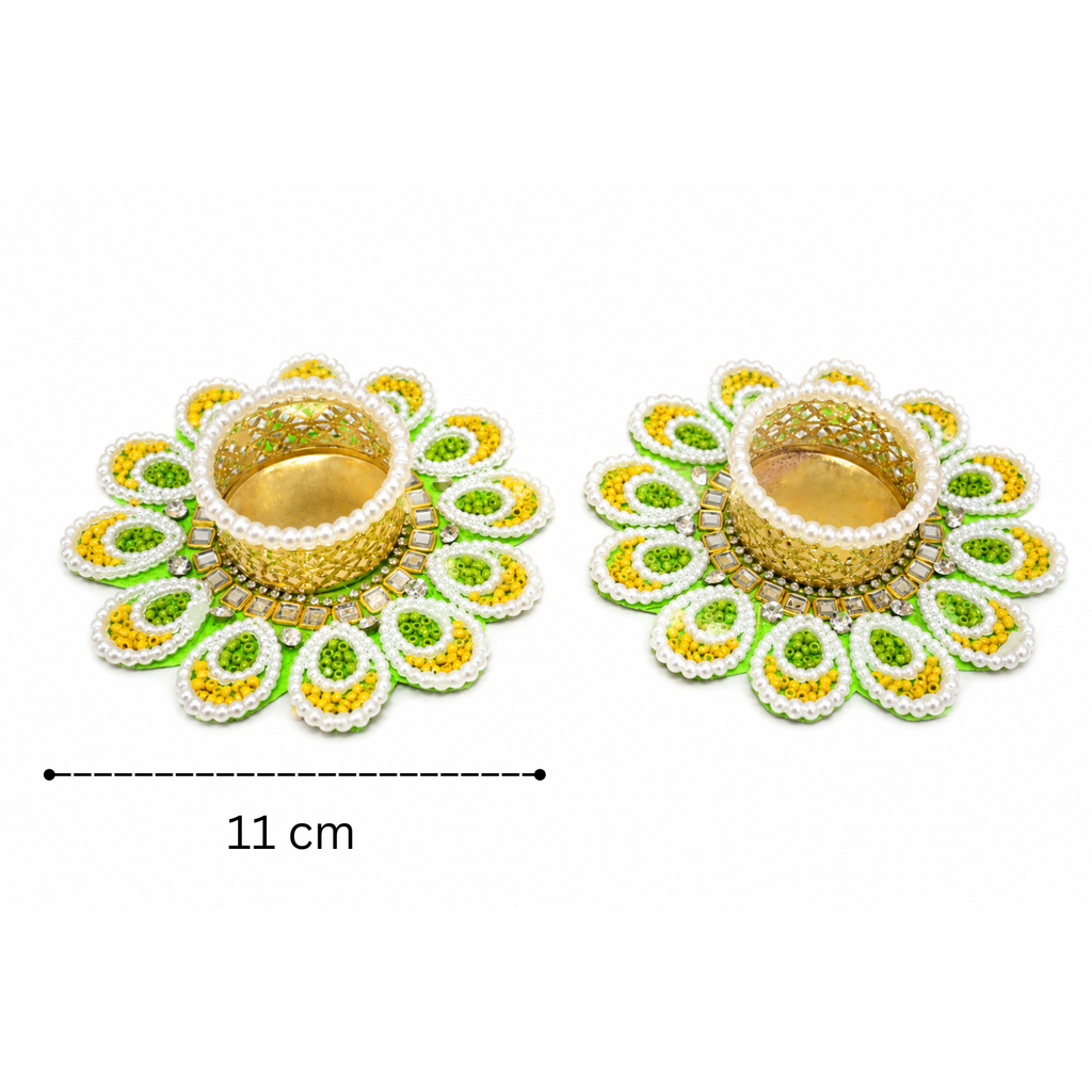 T-Light Holder Green-White-4