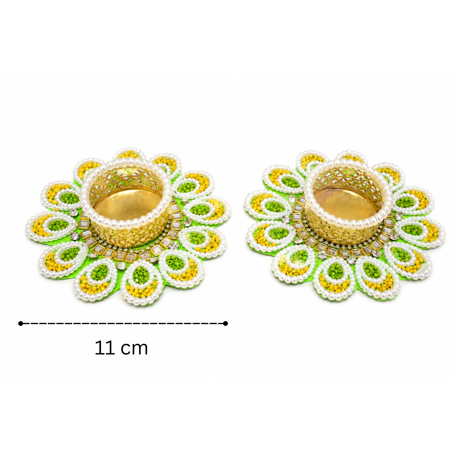 T-Light Holder Green-White-4