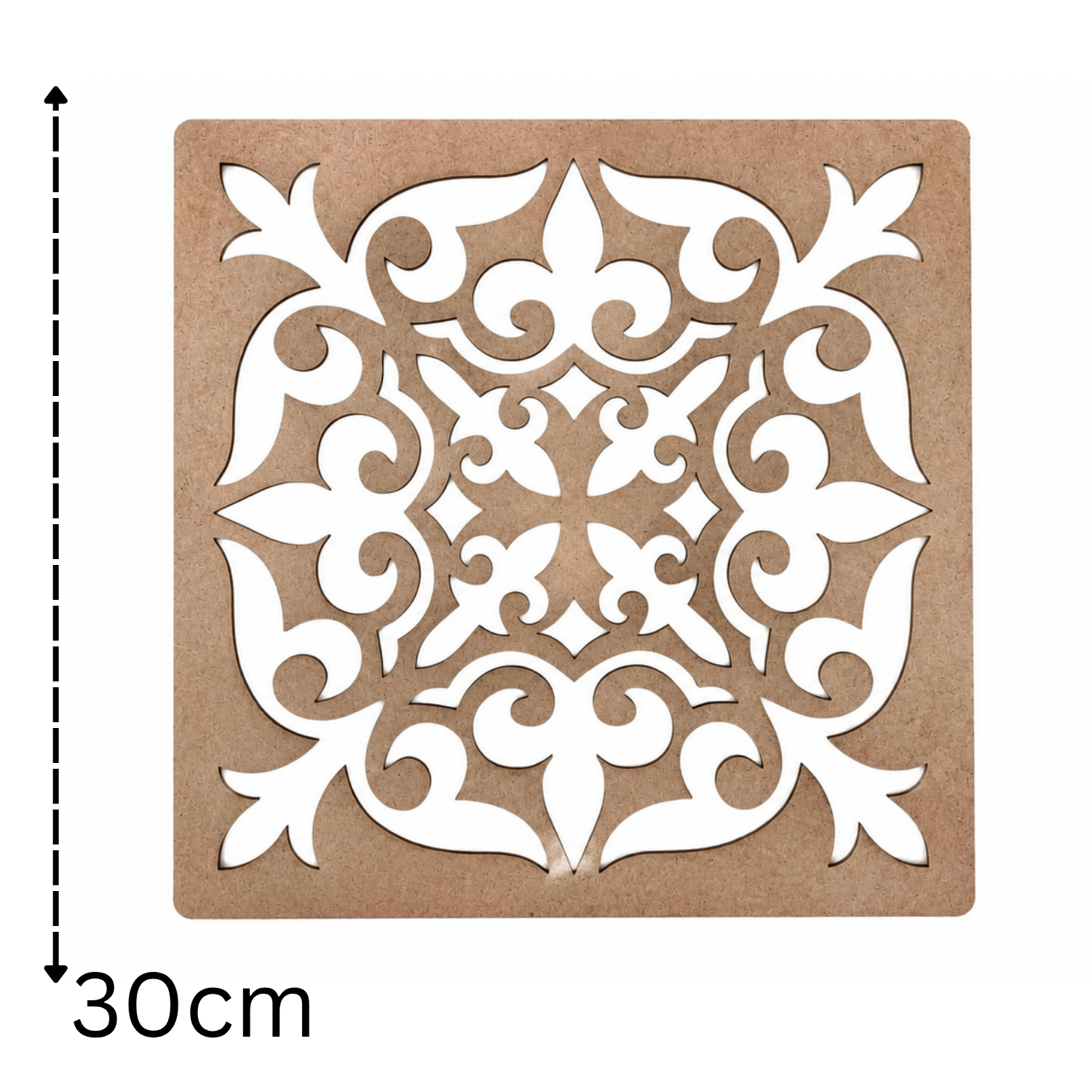 Square Rangoli Stencil – 30 cm Reusable MDF Wooden Cutout Template for Floor Decor & Painting | Intricate Ethnic Design Art Blank for Diwali, Festivals & DIY Home Decoration