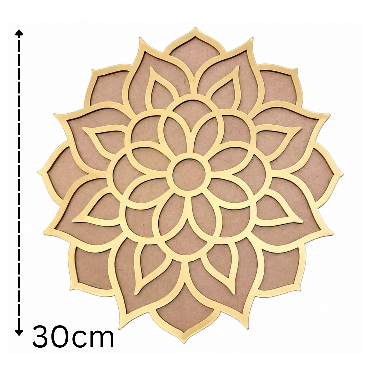 Lotus Rangoli Stencil – 30 cm Round MDF Wooden Cutout Template for Floor Decor, Painting & DIY Craft | Intricate Mandala Art Blank for Diwali, Pooja & Festive Home Decoration