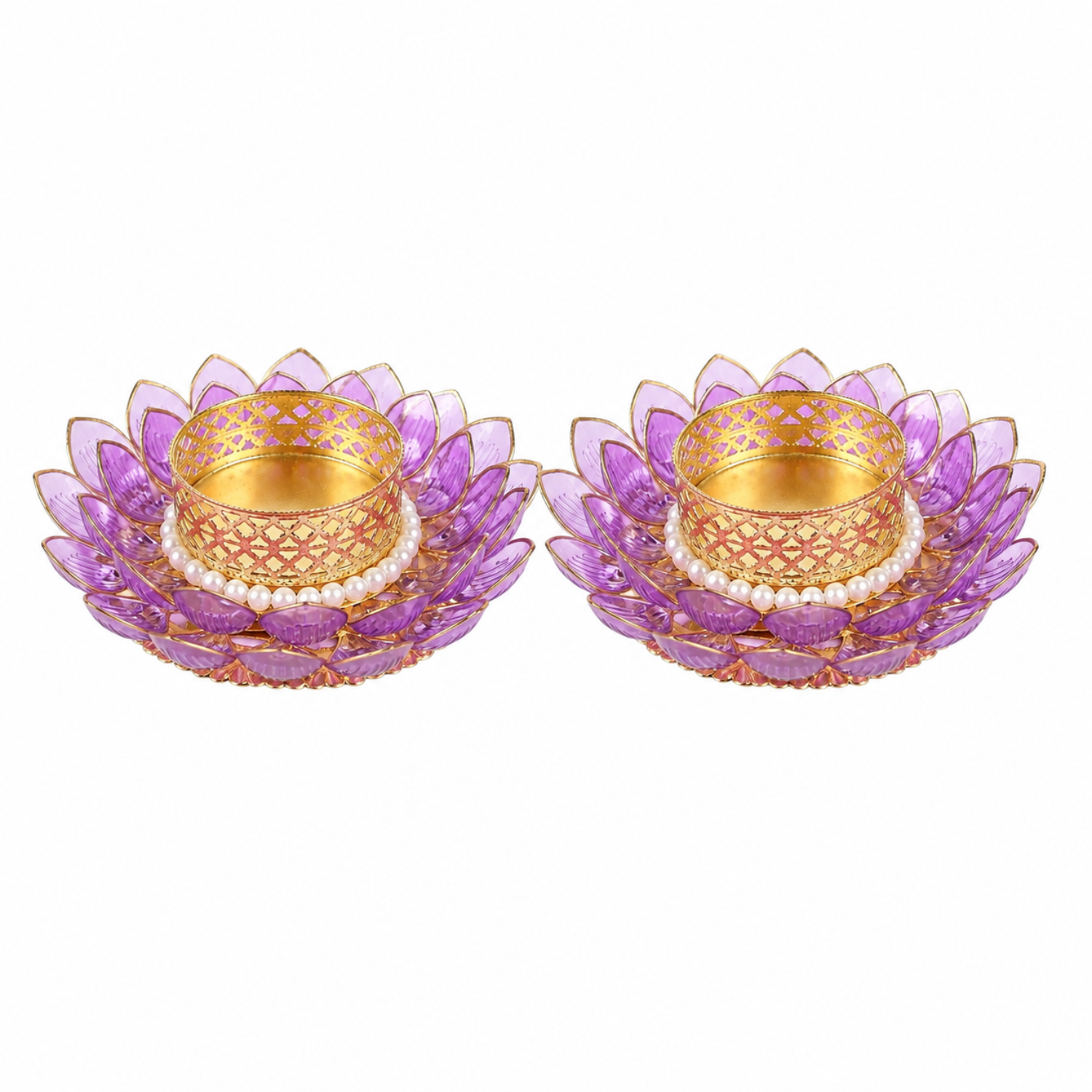Purple Lotus T-light Holder 1