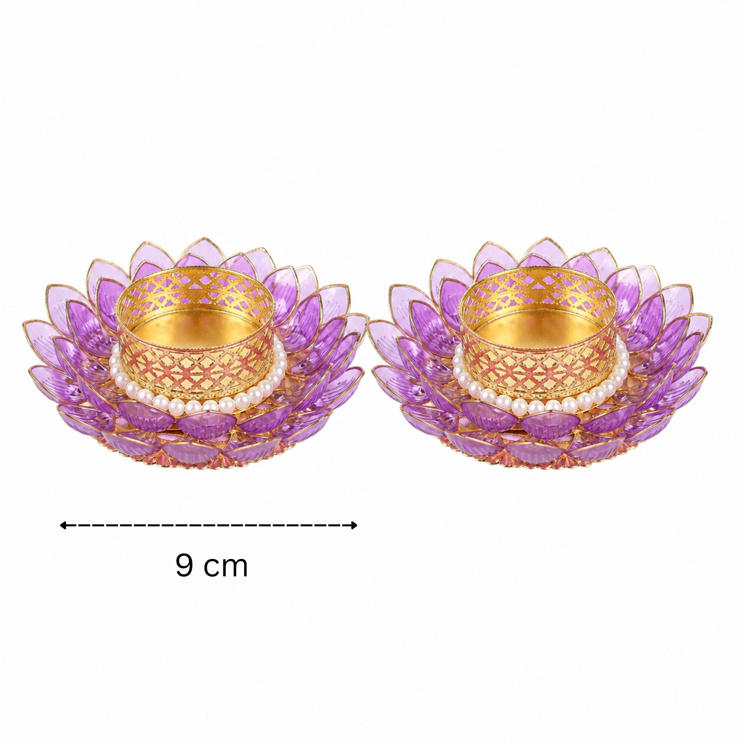 Purple Lotus T-light Holder 4