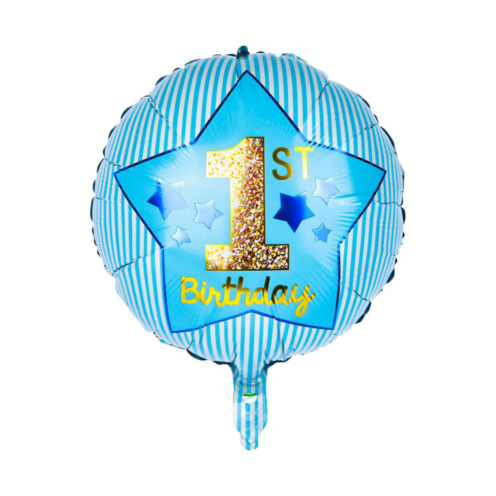 1st Birthday Boy Foil Balloon Pack of 5