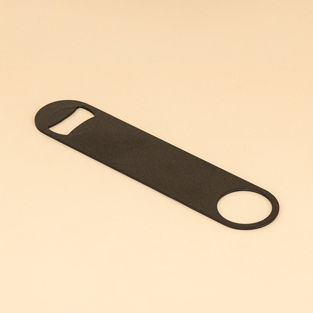 Professional Matte Black Speed Bottle Opener | Heavy Duty Stainless Steel Flat Bar Opener