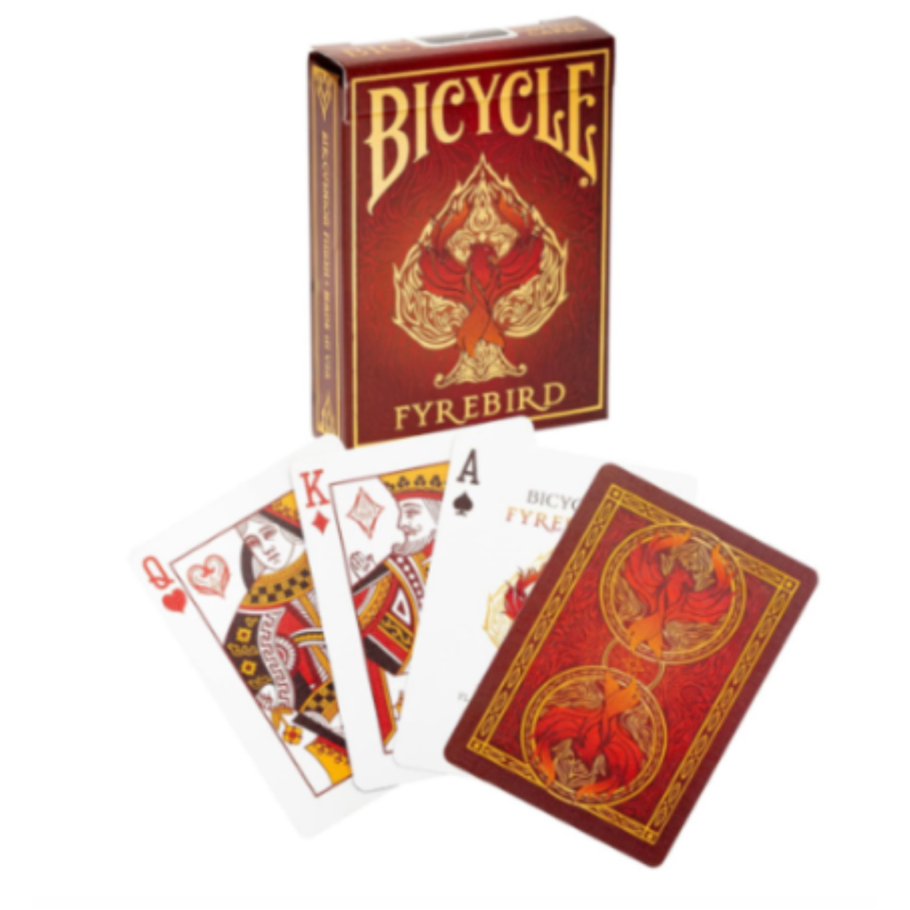 Bicycle Fyrebird Custom Playing Cards - Rare Mythical Bird Design - High-Quality Gold Foil Style Deck for Card Collectors 1