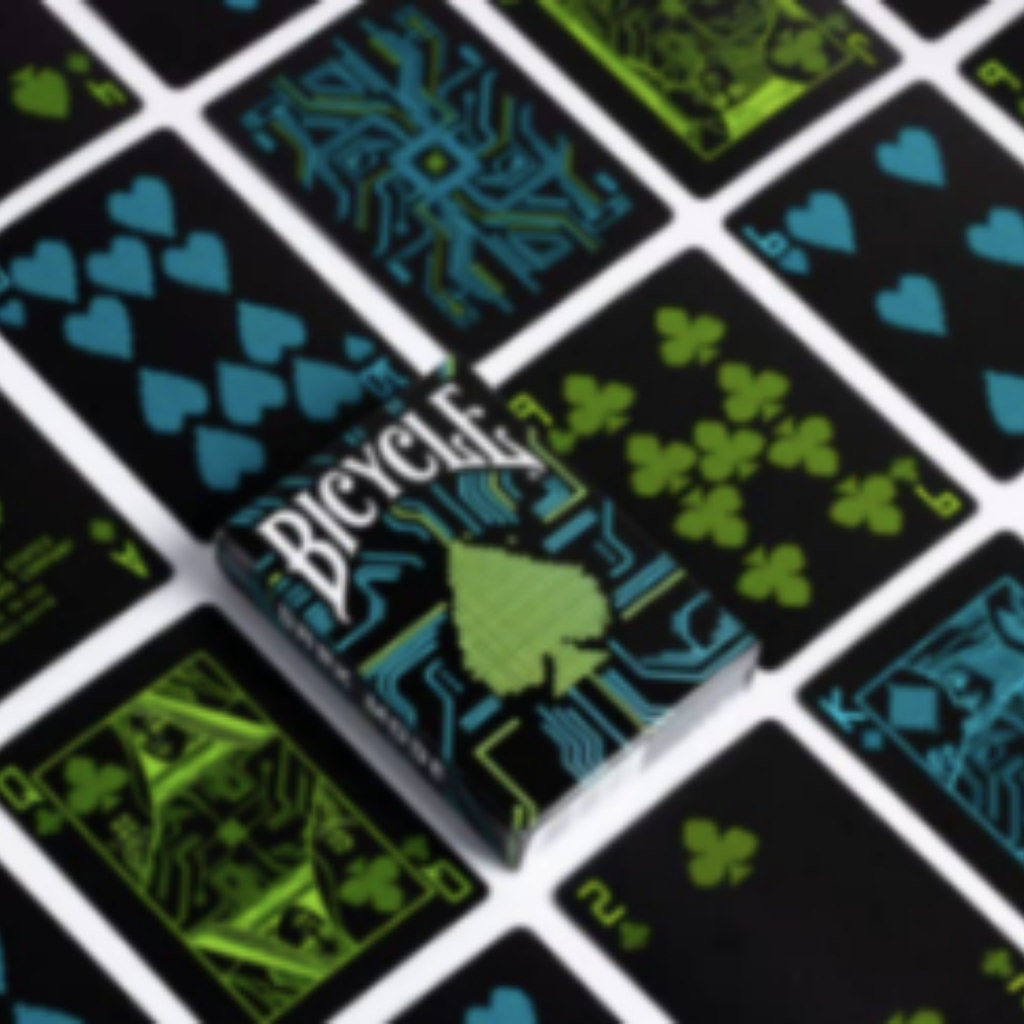 Bicycle Dark Mode Playing Cards - Cyberpunk Aesthetic Deck with Circuit Board Design - Premium Poker Size USPCC Cards for Magic and Collectors 5