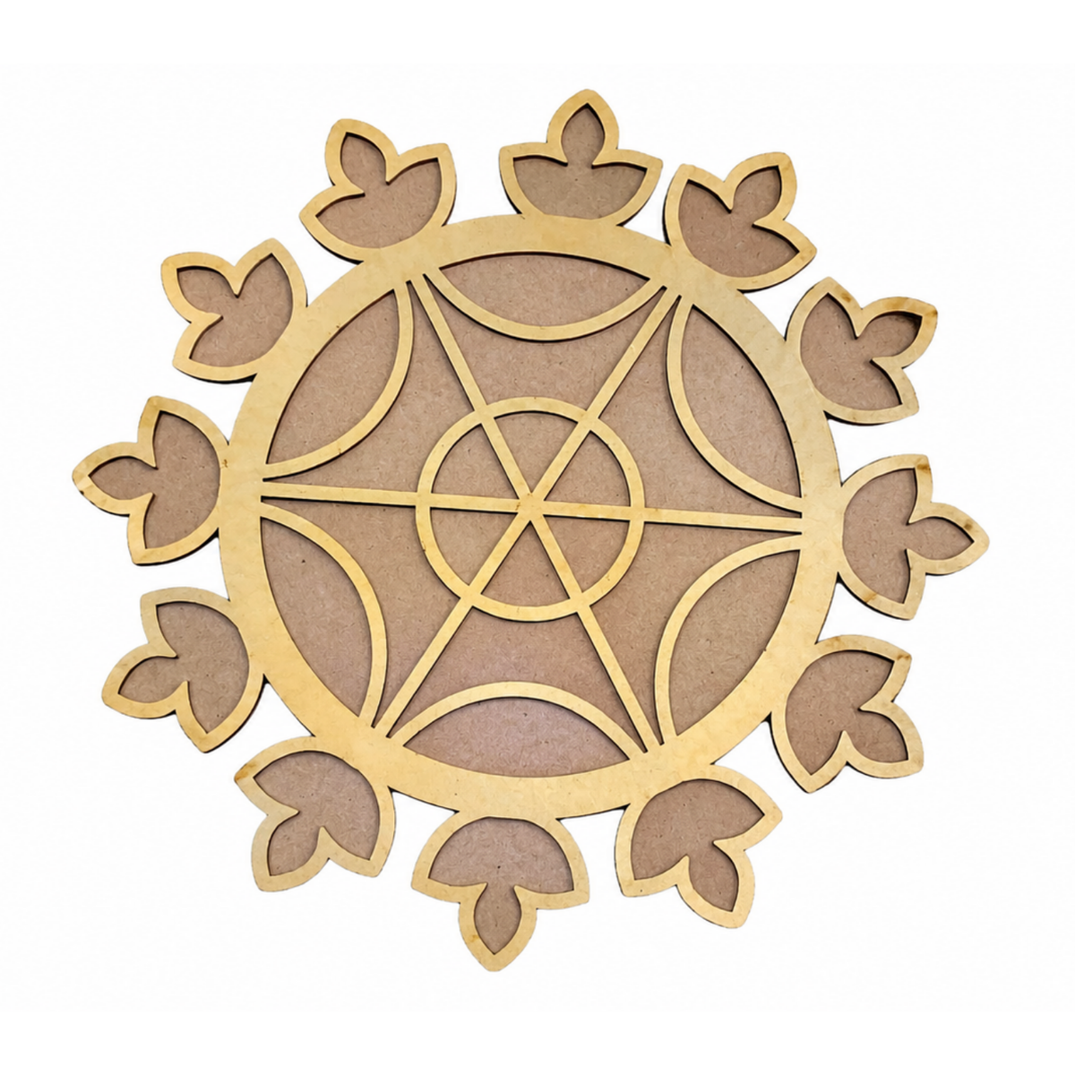 Wooden Rangoli Stencil for Floor Decoration | 30cm Large MDF Mandala Template Board for Diwali, Pooja Mandir, Home Entrance & Festive Craft Art