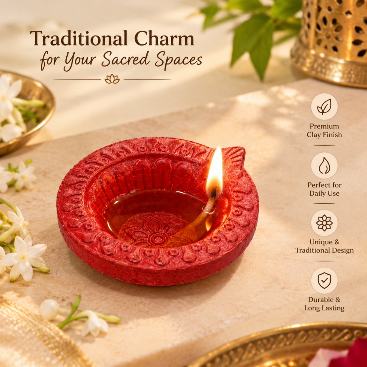 Handcrafted Hand-Painted Clay Diyas (Set of 6) – 6.5 cm Colorful Terracotta Oil Lamps for Diwali, Pooja & Festival Decor