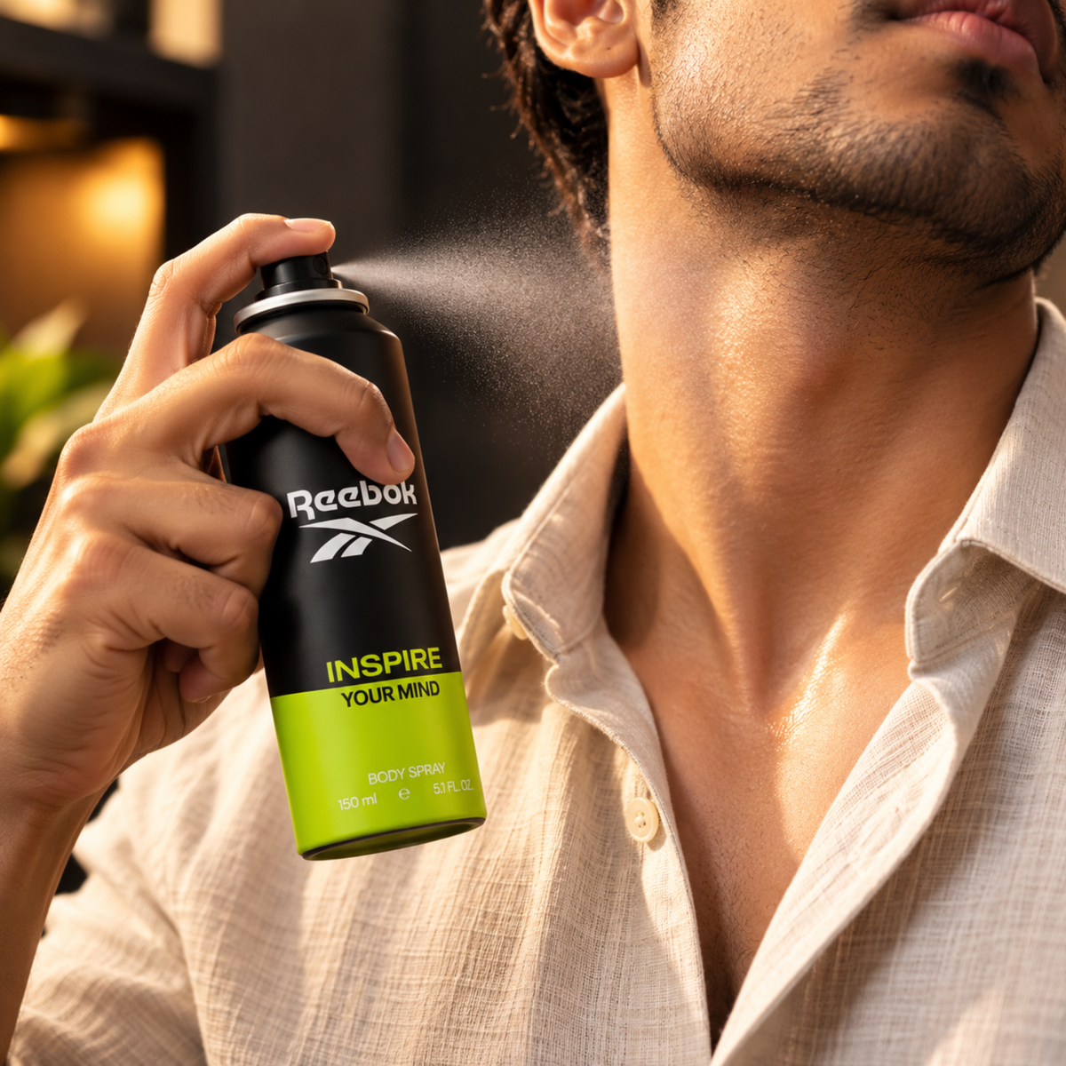 Reebok Inspire Your Mind Deodorant Body Spray for Men (150 ml / 5.1 Fl. Oz.) – Long-Lasting Refreshing Fragrance | Daily & Gym Wear Body Spray