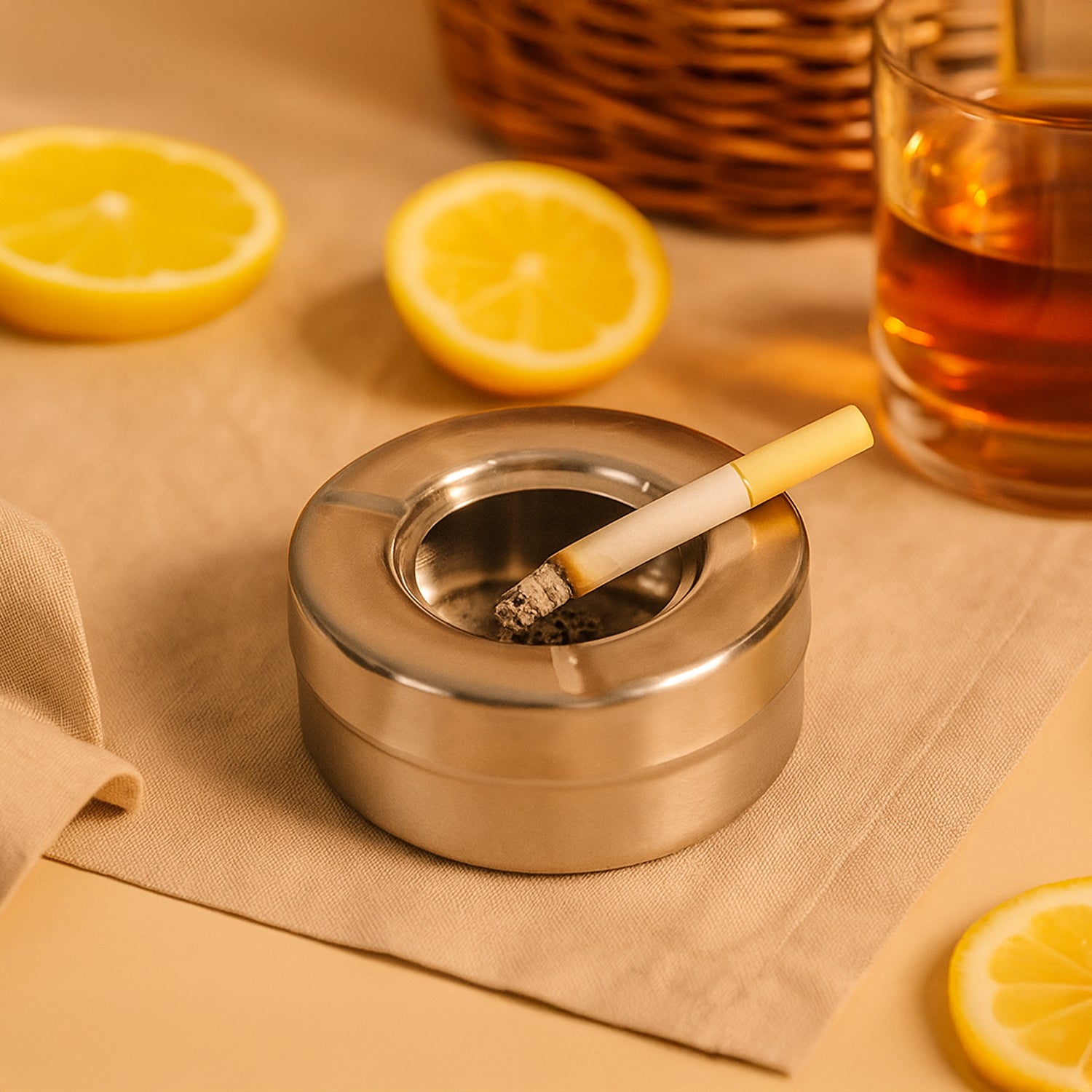 Ashtray Close Stainless Steel 1p