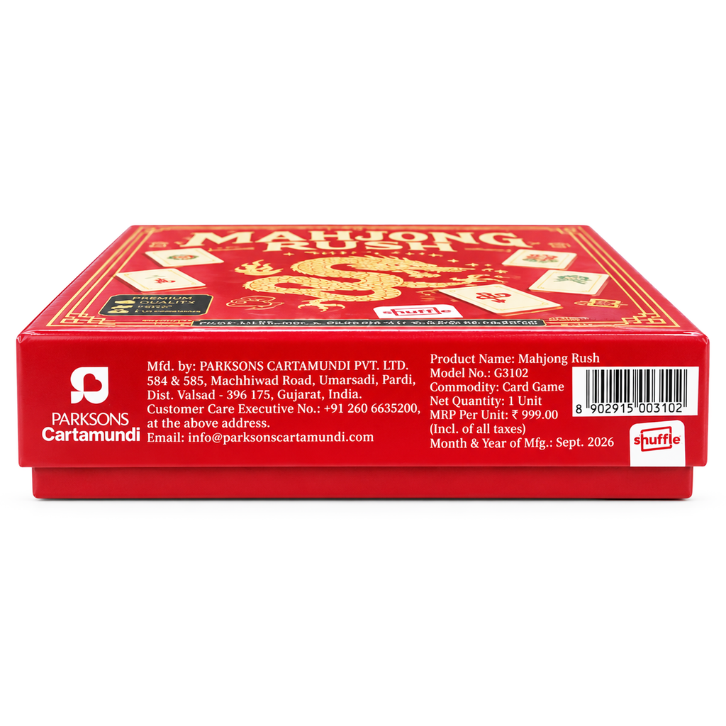Shuffle Mahjong Rush Card Game – Fast-Paced Travel Friendly Strategy Board Game for 4 Players