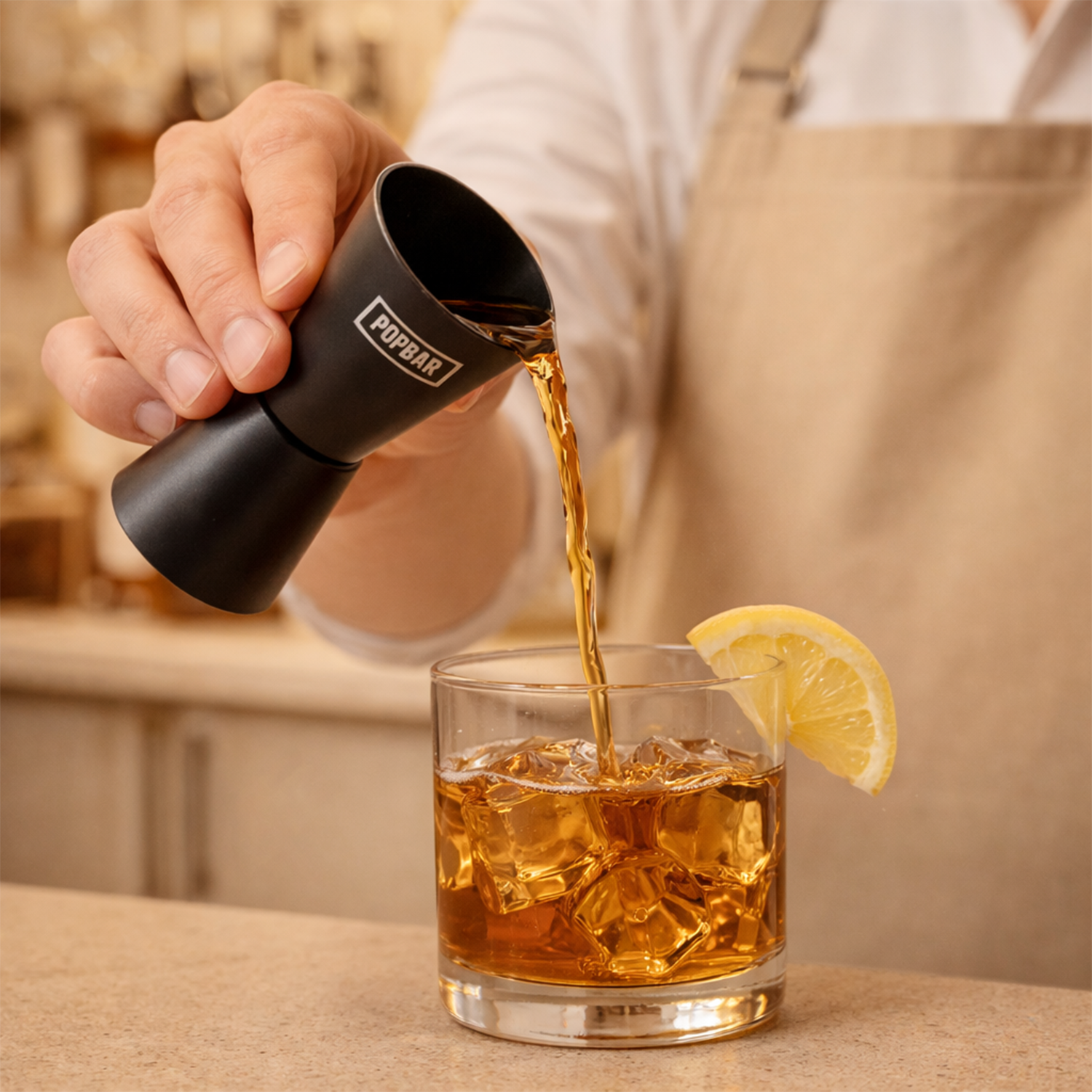 POPBAR Matte Black Dual Cocktail Jigger | Professional Peg Maker 2