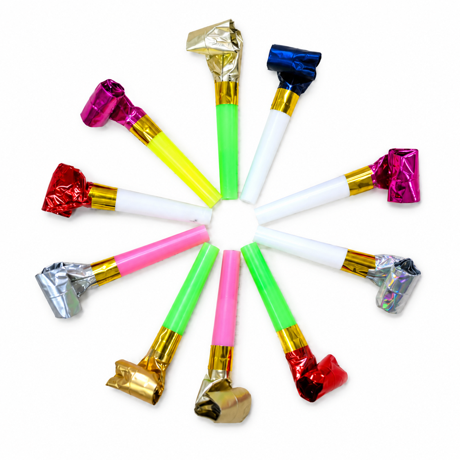 Colorful Party Blowers for Kids & Adults - Bulk Pack of Noisemakers for Birthday Parties, New Year's Eve, Celebrations, and Fun Events - Durable, Safe & Easy to Use (Pack of 10)