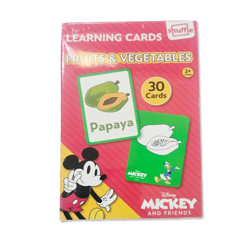 Disney Mickey & Friends Fruits & Vegetables Educational Learning Flash Cards by Shuffle (30 Cards, Ages 2+)