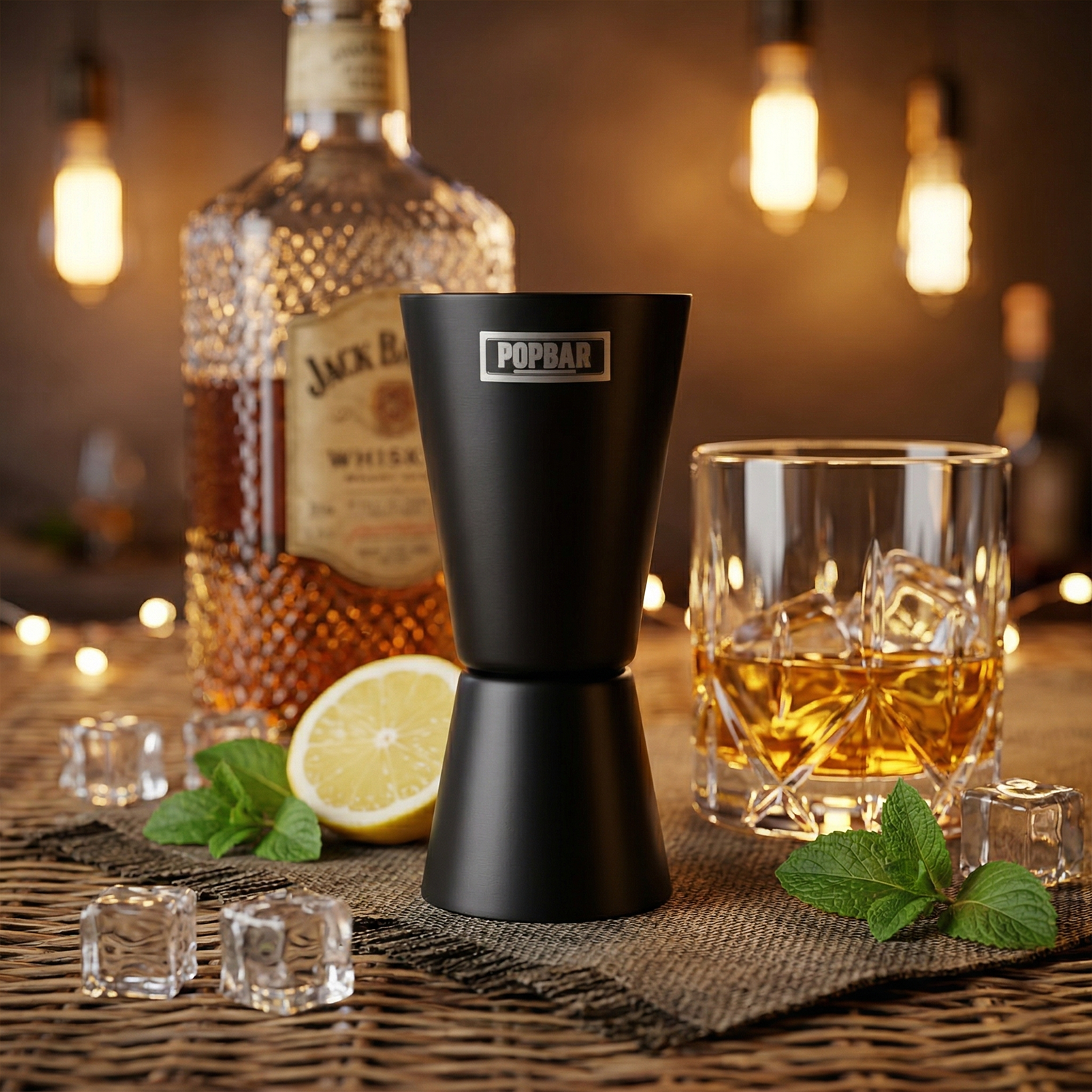 POPBAR Matte Black Dual Cocktail Jigger | Professional Peg Maker 3