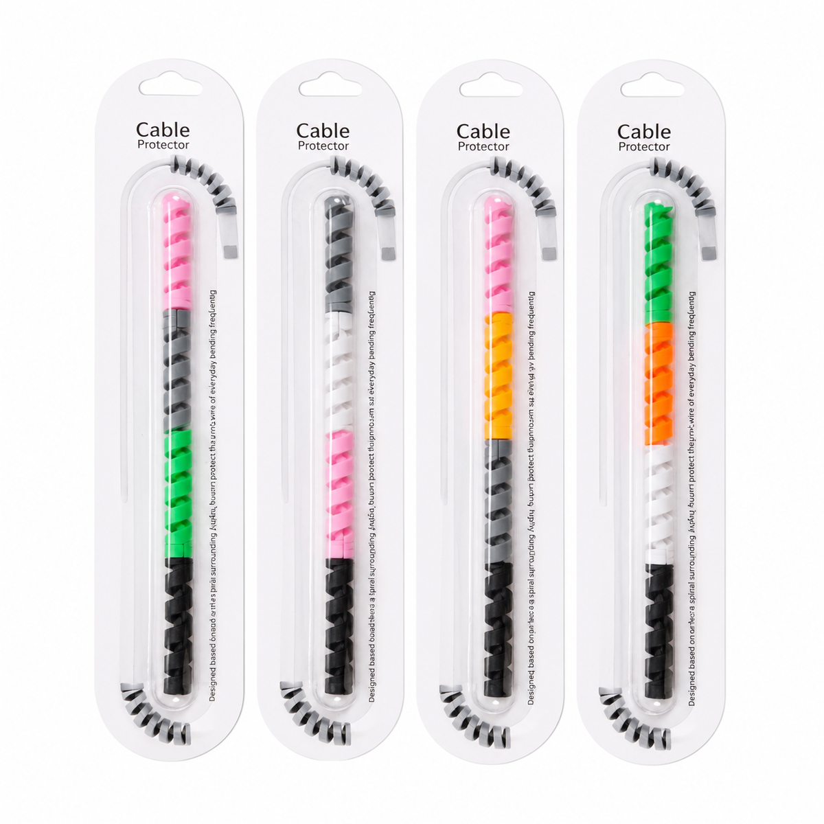 Spiral Cable Protectors for Chargers, Silicone Cord Saver for Phone, Android, and USB Cables, Flexible Wire Protector to Prevent Bending and Breaking (Multi-Color)