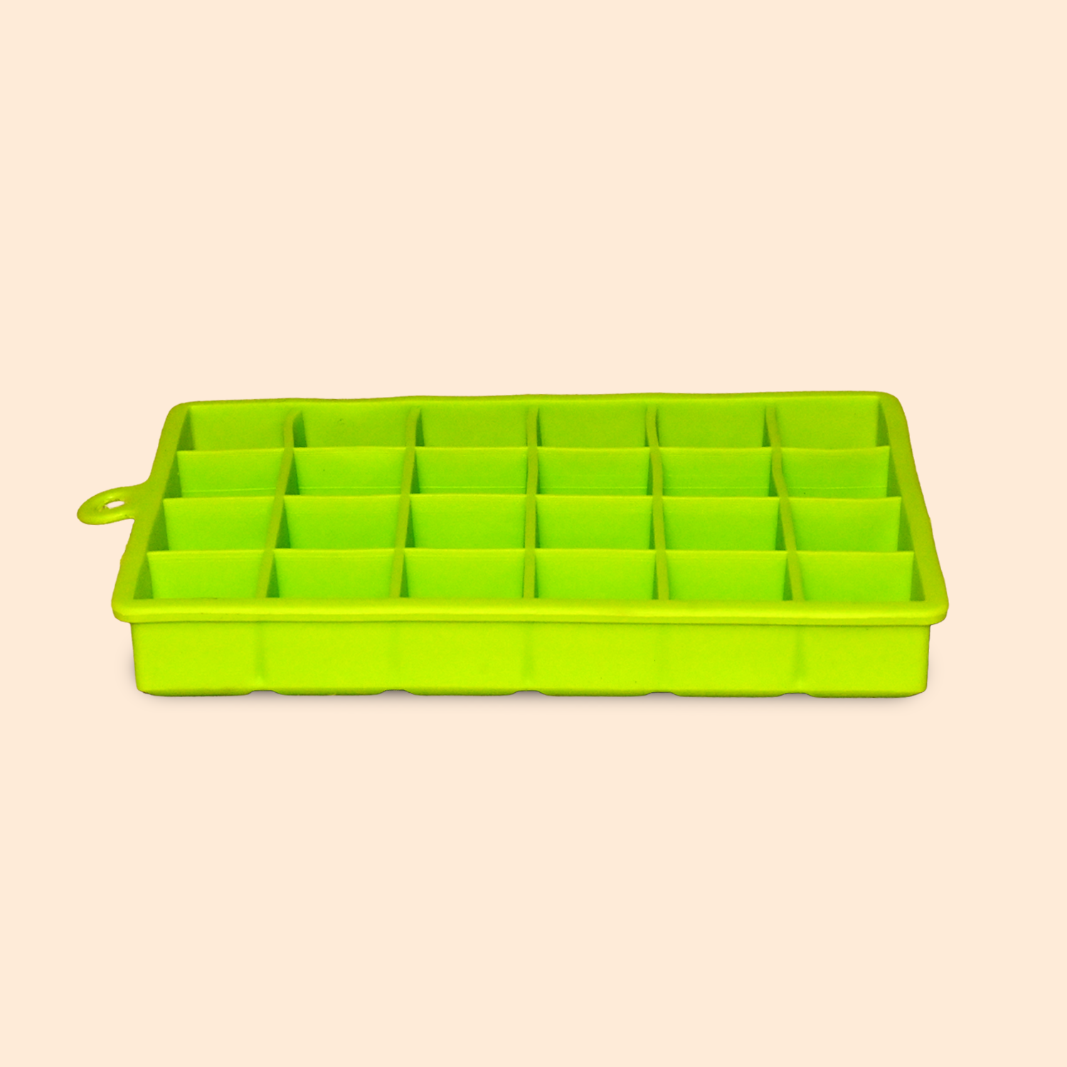 Silicone Ice Cube Tray, Green, 24 Cavity, 20cm Pack of 2