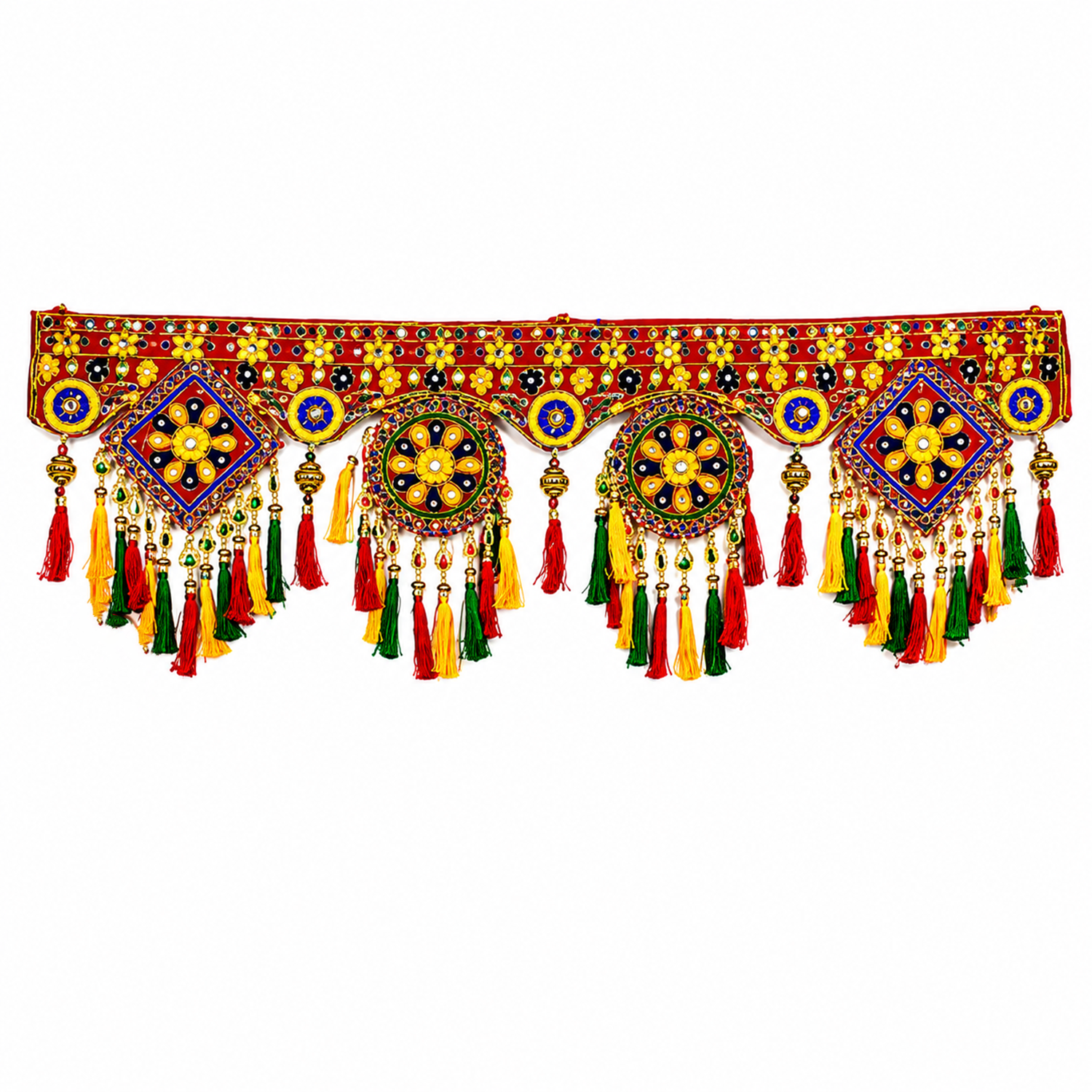 Traditional Handmade Toran for Door Hanging – Ethnic Indian Wall Decor for Festivals, Mandir, and Home Entrance, 93 cm