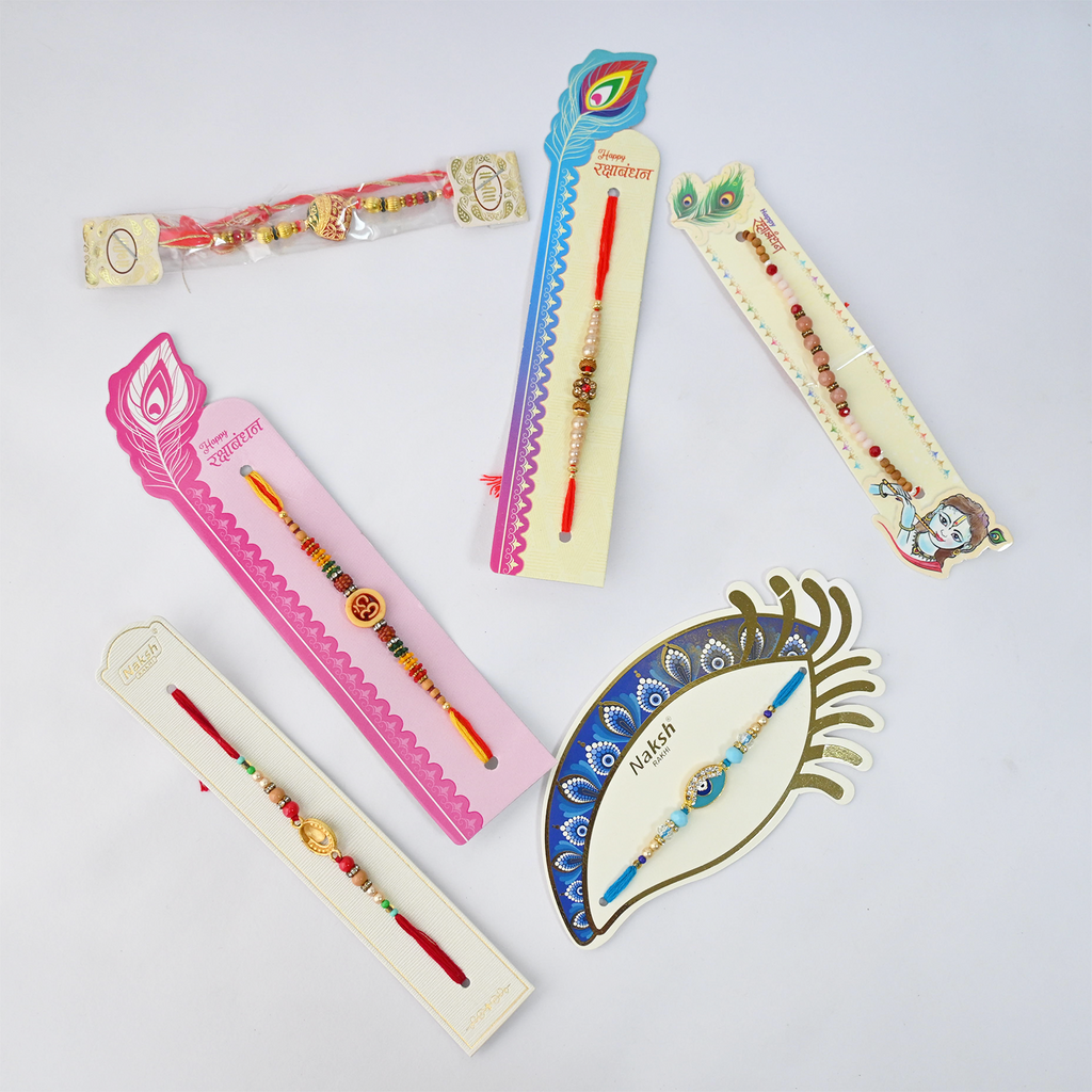 Premium Peacock Rakhi Combo Pack of 6 | Stylish Traditional Rakhi Set for Brothers