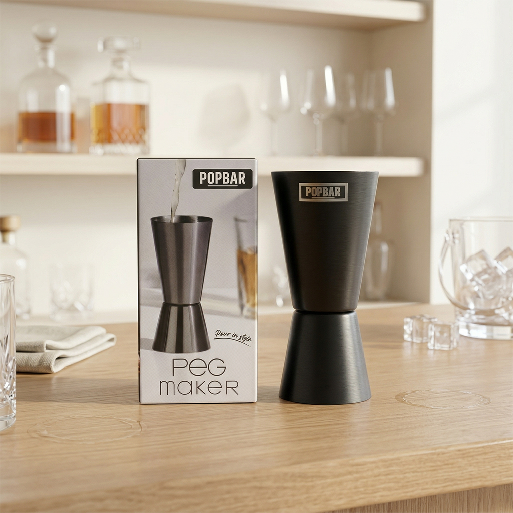 POPBAR Matte Black Dual Cocktail Jigger | Professional Peg Maker 1