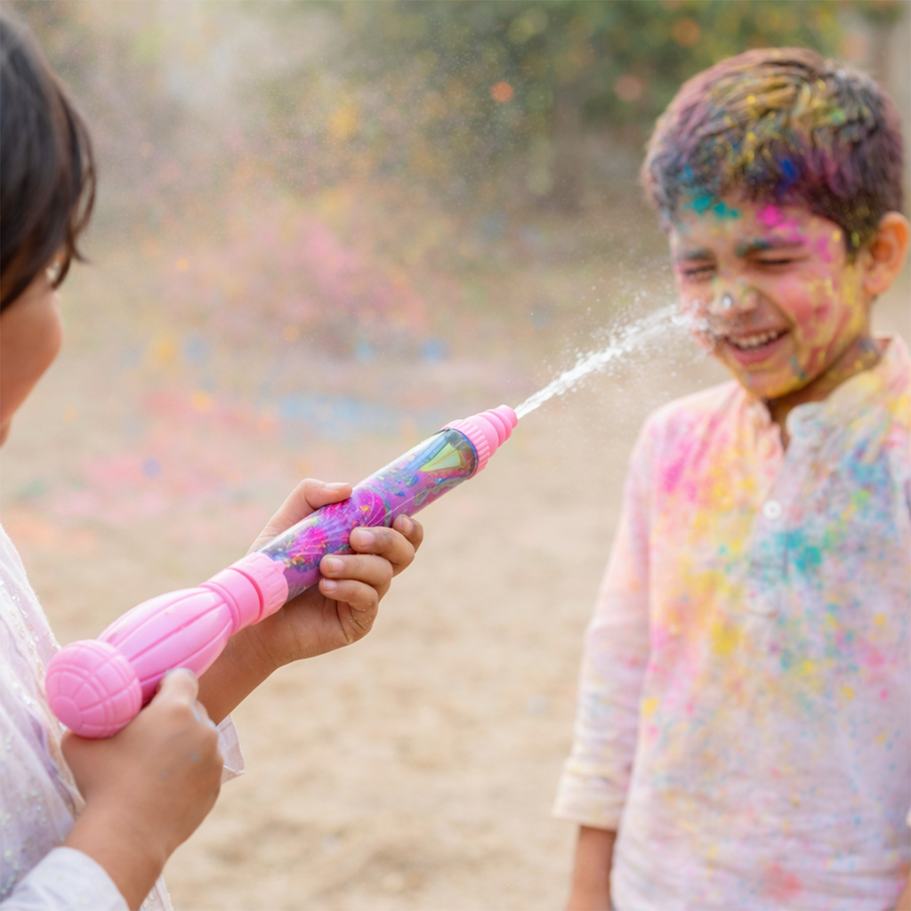 Kids Holi Water Pichkari 42 cm | Lightweight Easy-Grip Water Spray Toy for Children