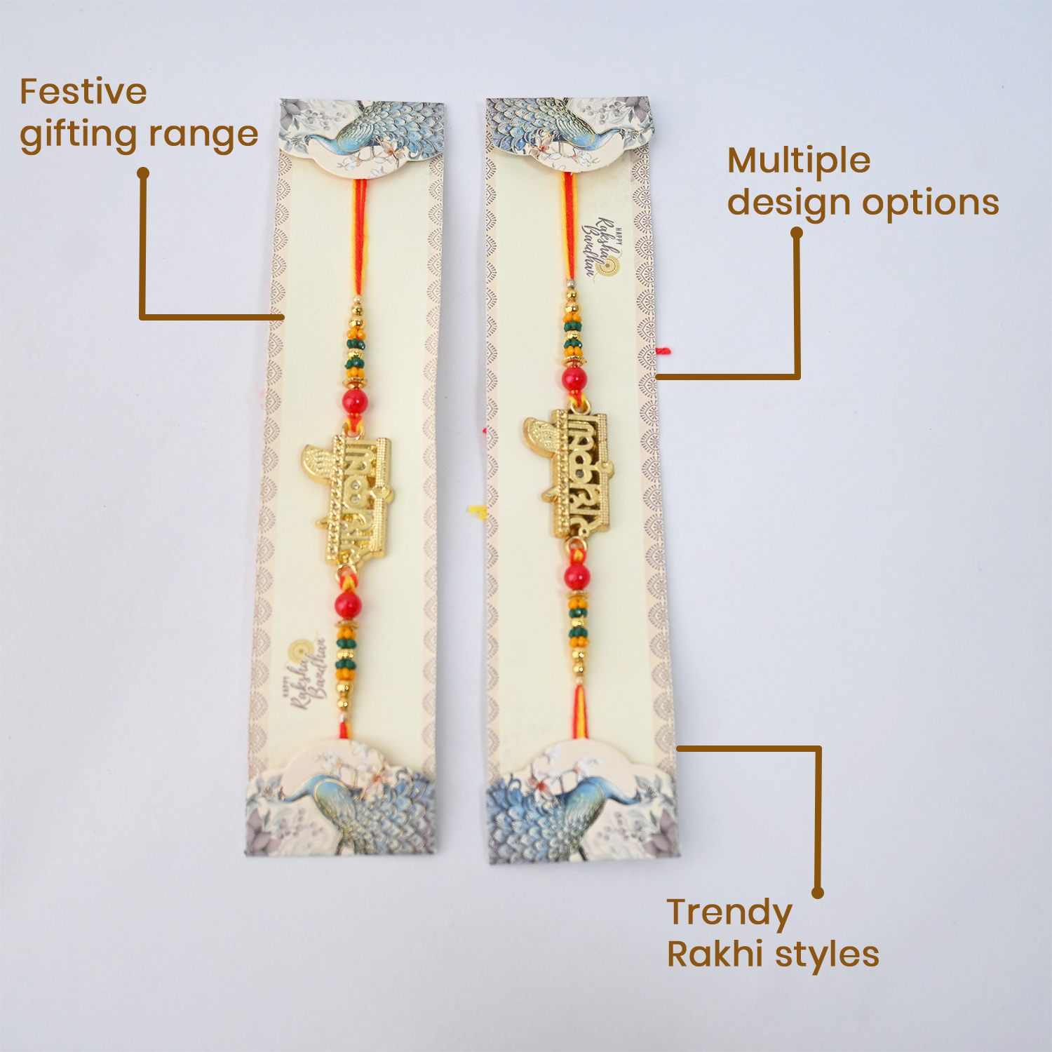 Designer Rakhi Set for Brother - Traditional Handmade Rakhi Combo with Festive Packaging for Raksha Bandhan – Premium Beads, Stone Work, and Ethnic Rakhis