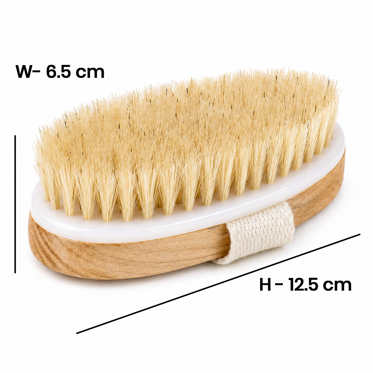 Natural Boar Bristle Dry Body Brush – Wooden Exfoliating Bath Brush with Hand Strap for Wet or Dry Brushing, Skin Exfoliation, and Cellulite Reduction (Pack of 2)