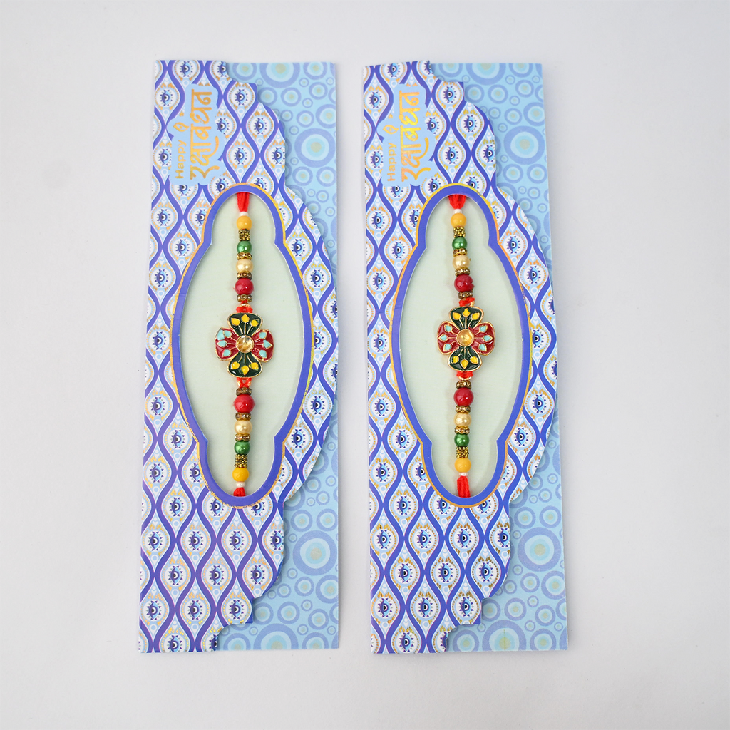 Designer Rakhi Set for Brother - Traditional Handmade Rakhi Combo with Festive Packaging for Raksha Bandhan – Premium Beads, Stone Work, and Ethnic Rakhis