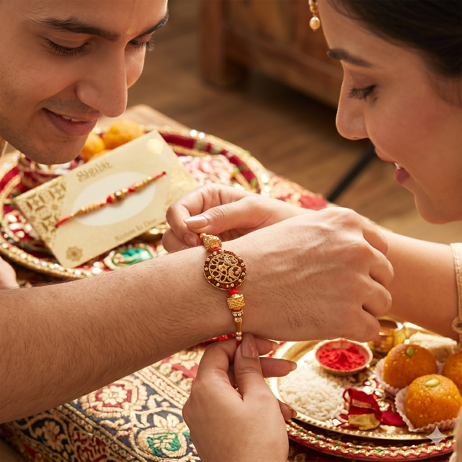 Shubh Premium Rakhi Set of 6 for Brother - Traditional Designer Bhaiya Rakhi Combo with Riston Ki Dor Packaging