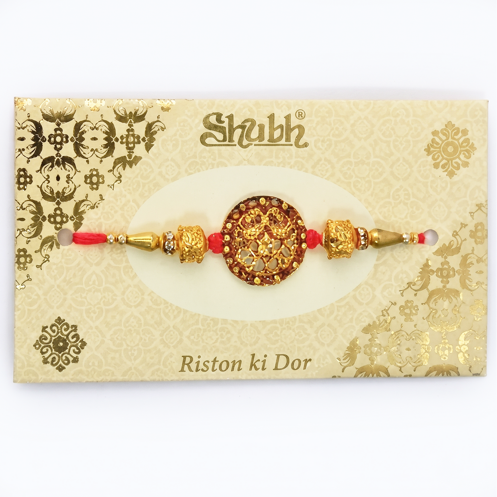 Shubh Premium Rakhi Set of 6 for Brother - Traditional Designer Bhaiya Rakhi Combo with Riston Ki Dor Packaging