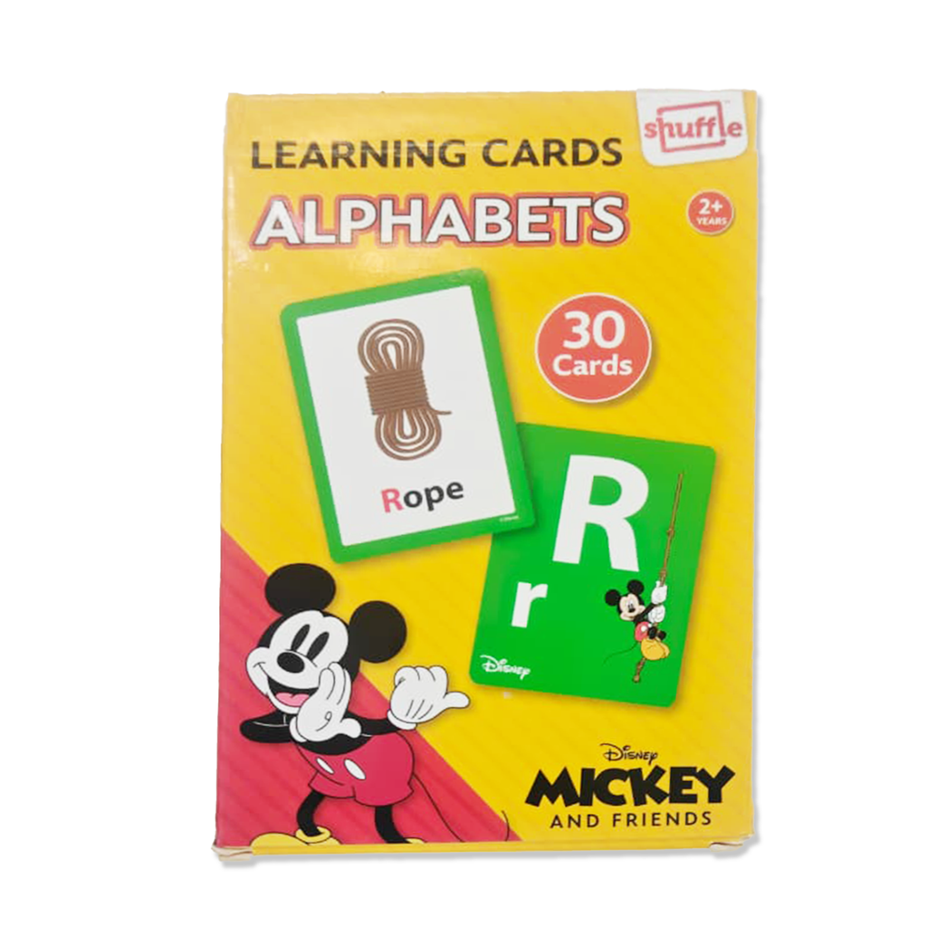 Disney Mickey & Friends Alphabets Educational Learning Flash Cards by Shuffle (30 Cards, Ages 2+)