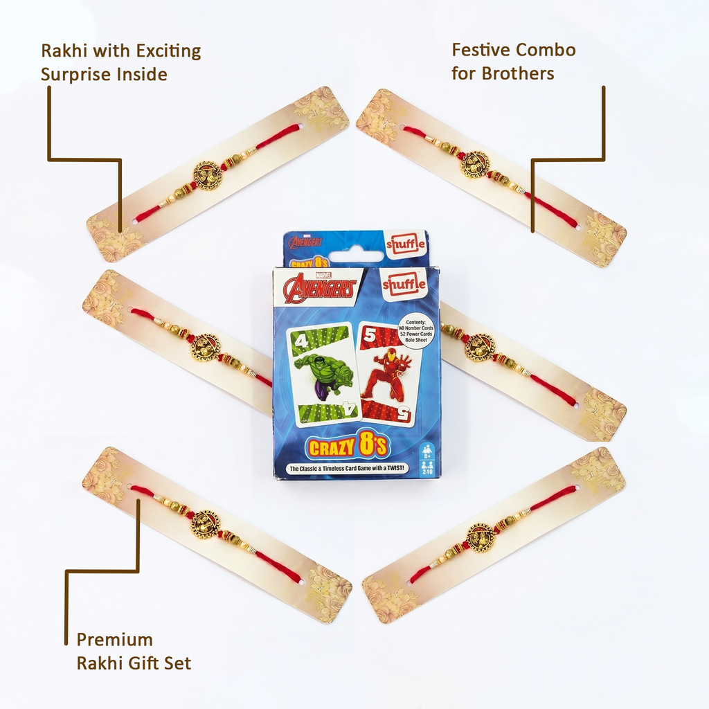 Card Game & Rakhi Combo Set for Kids – Festive Gift Hamper