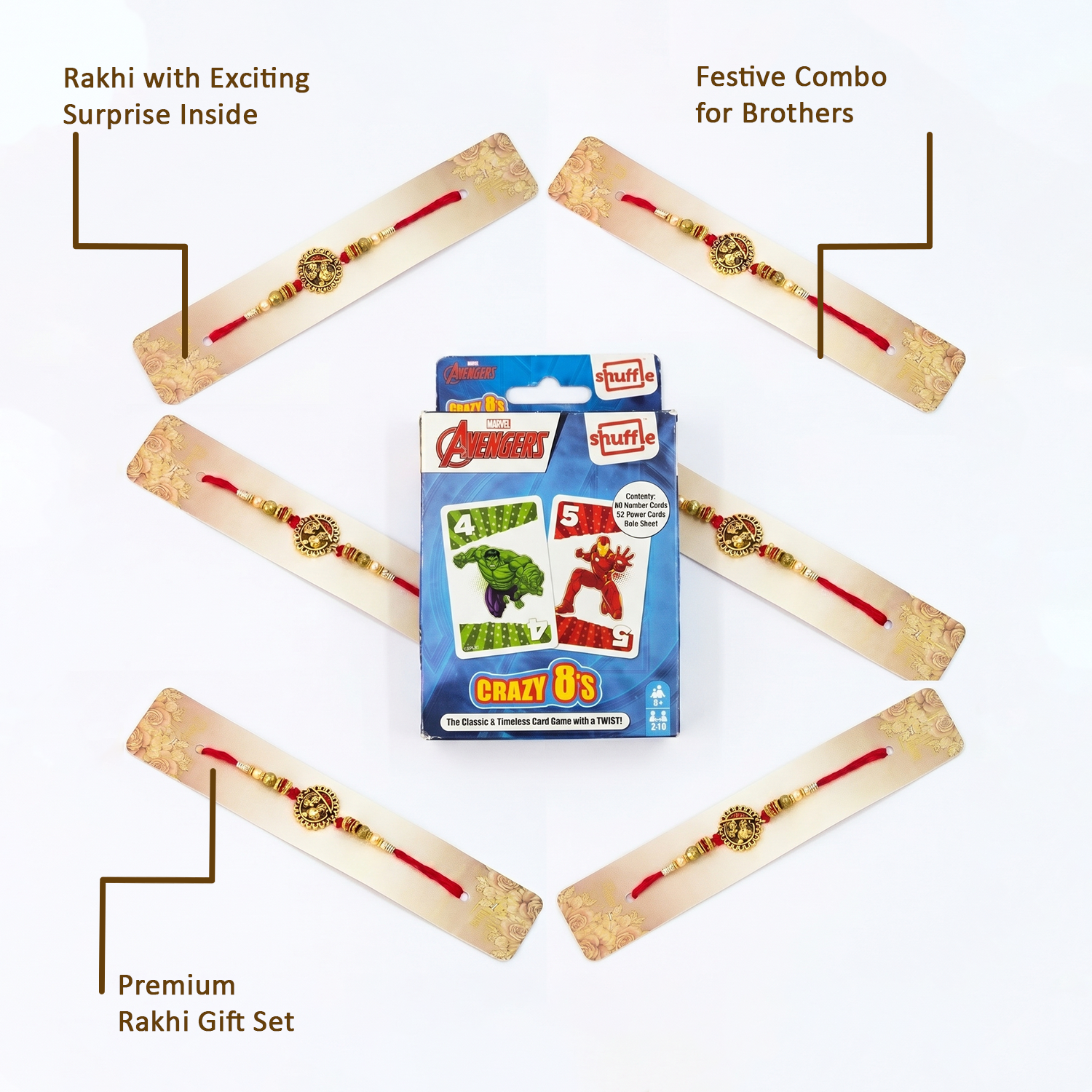 Card Game & Rakhi Combo Set for Kids – Festive Gift Hamper