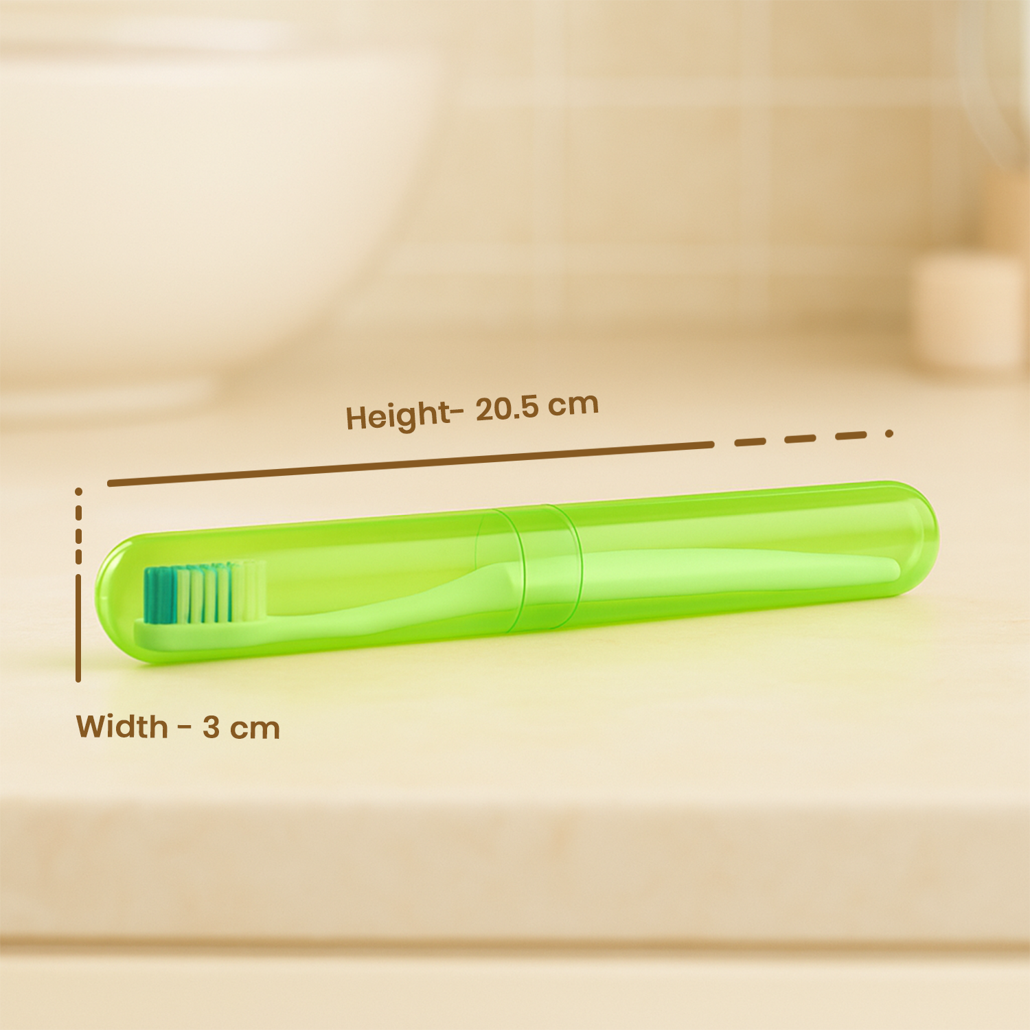Slim Portable Travel Toothbrush Case – Hygienic Toothbrush Protector & Storage Holder for Camping, Gym, and Business Trips (20.5cm, Neon Green) 5